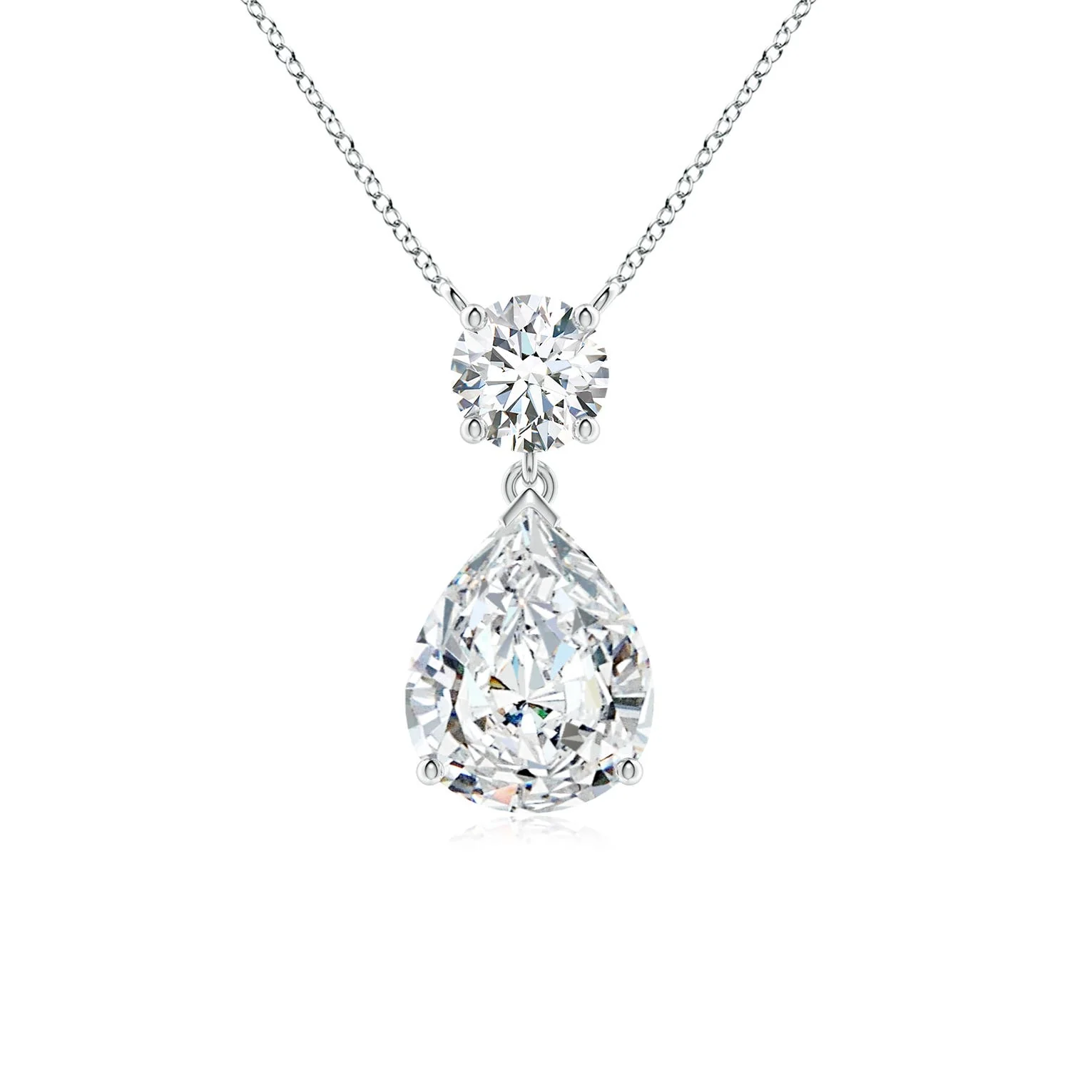2.0 CTW Prong-Set Pear Lab-Grown Diamond Solitaire Pendant in 14K White Gold - Image 2