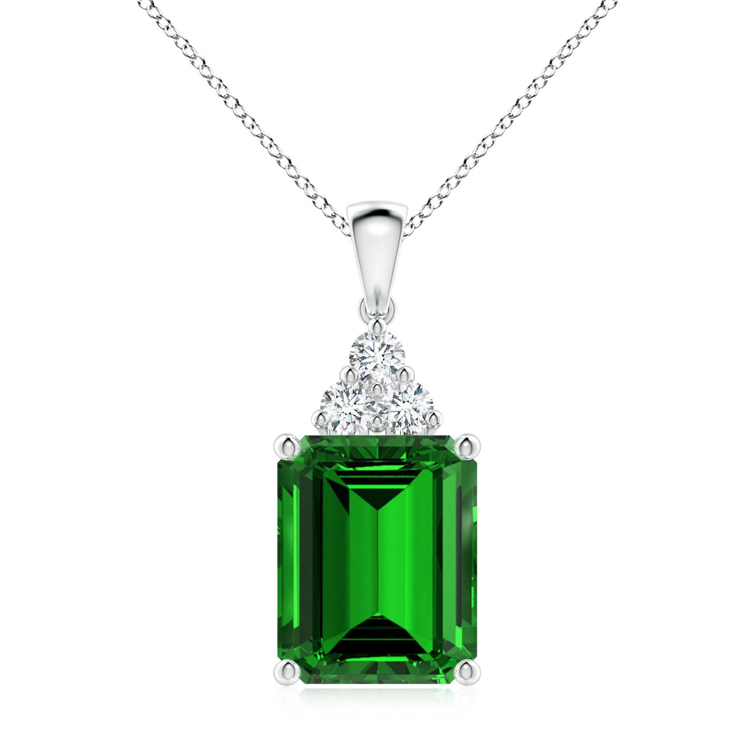 3.39 CTW Lab-Grown Round Emerald Solitaire Infinity Knot Pendant in 18K Yellow Gold - Image 9