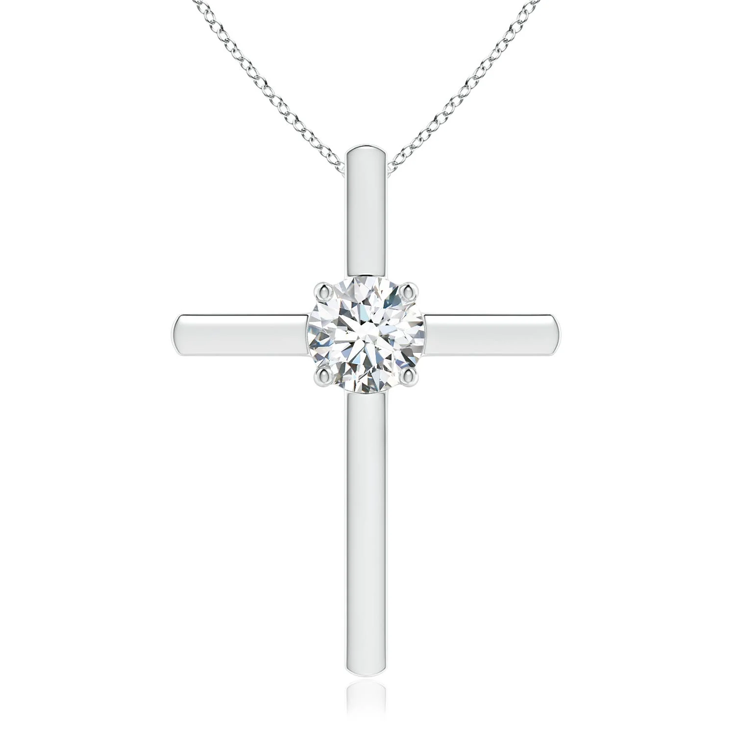 1.01 CTW Round Lab-Grown Fancy Intense Pink Diamond Solitaire Pendant with Accent in 14K Yellow Gold - Image 10