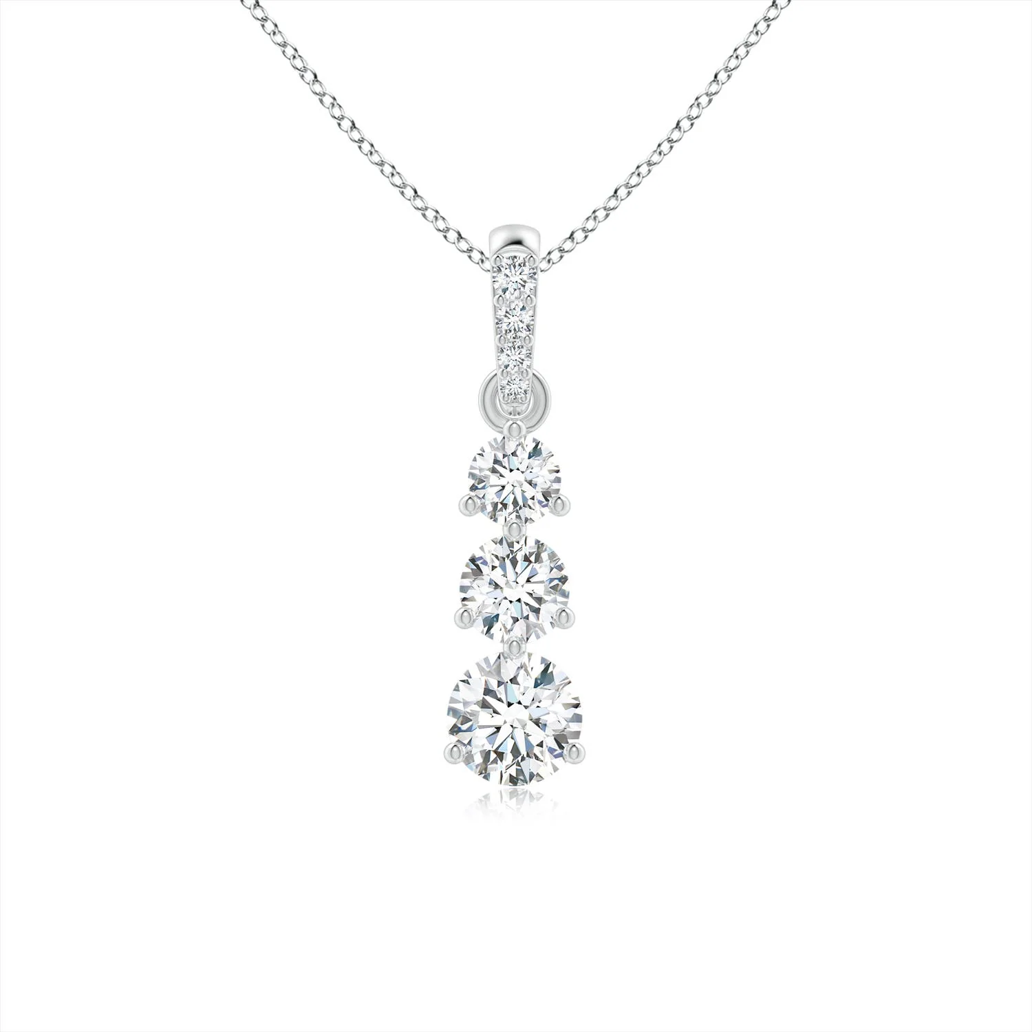 0.5 CTW Lab-Grown Princess-Cut Diamond Celtic Knot Pendant in Platinum - Image 7