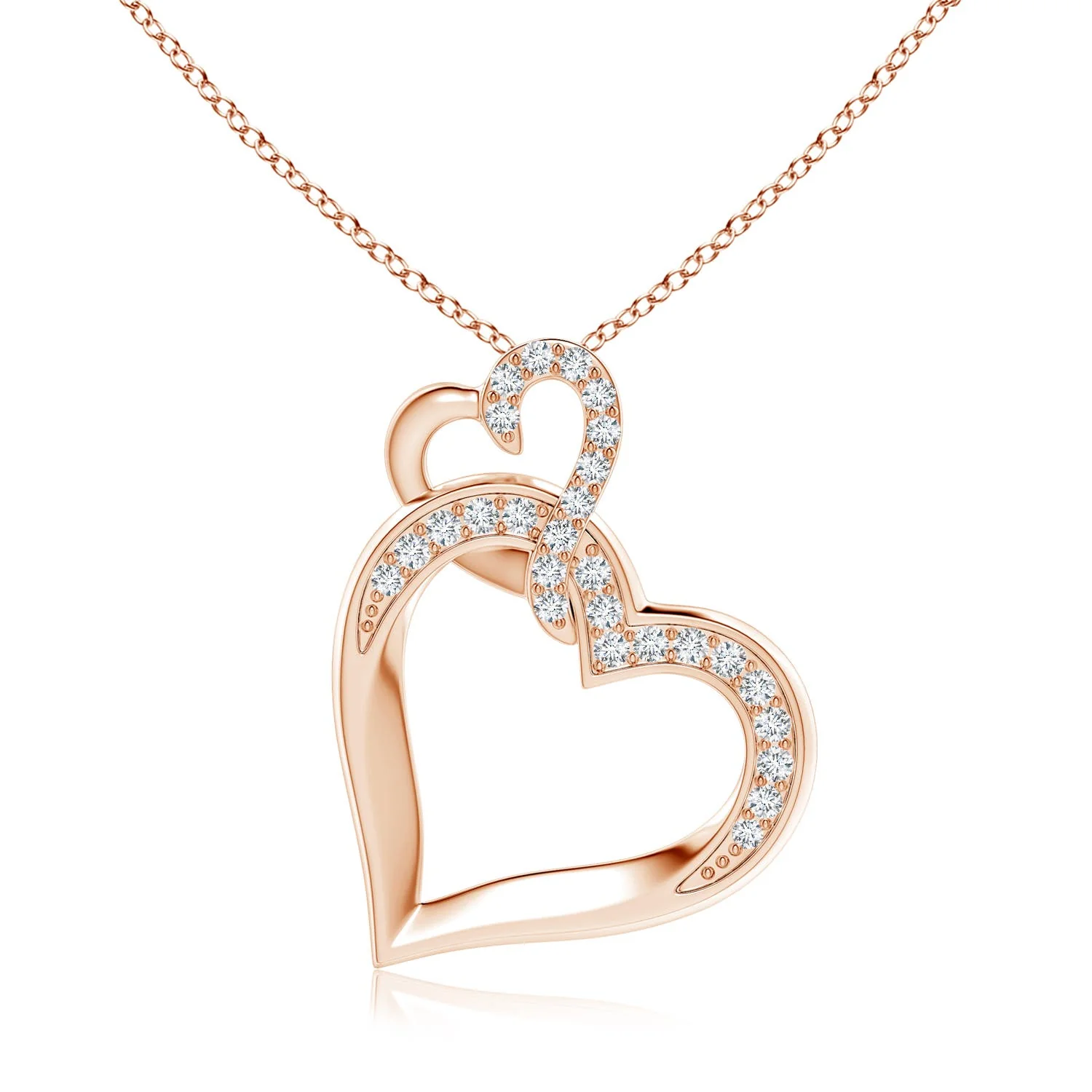 2.94 CTW Lab-Grown Blue Sapphire and Diamond Open Circle Eternity Pendant in 14K Yellow Gold - Image 2