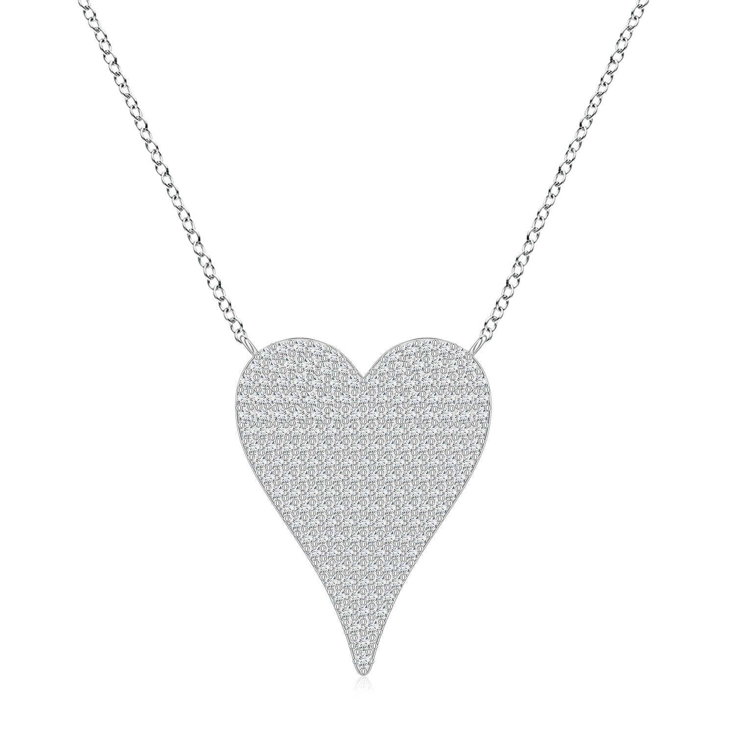 1.0 CTW Lab-Grown Solitaire Diamond Bar Pendant Necklace in 18K White Gold