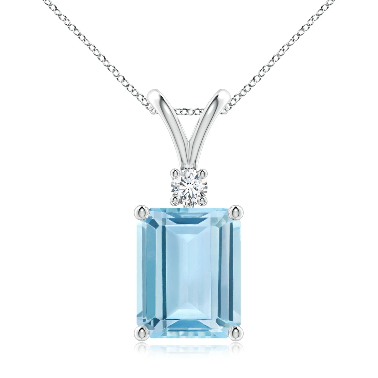 1.2 CTW Emerald-Cut Lab-Grown Fancy Intense Pink Diamond Solitaire Pendant with Accent in 18K Yellow Gold - Image 3