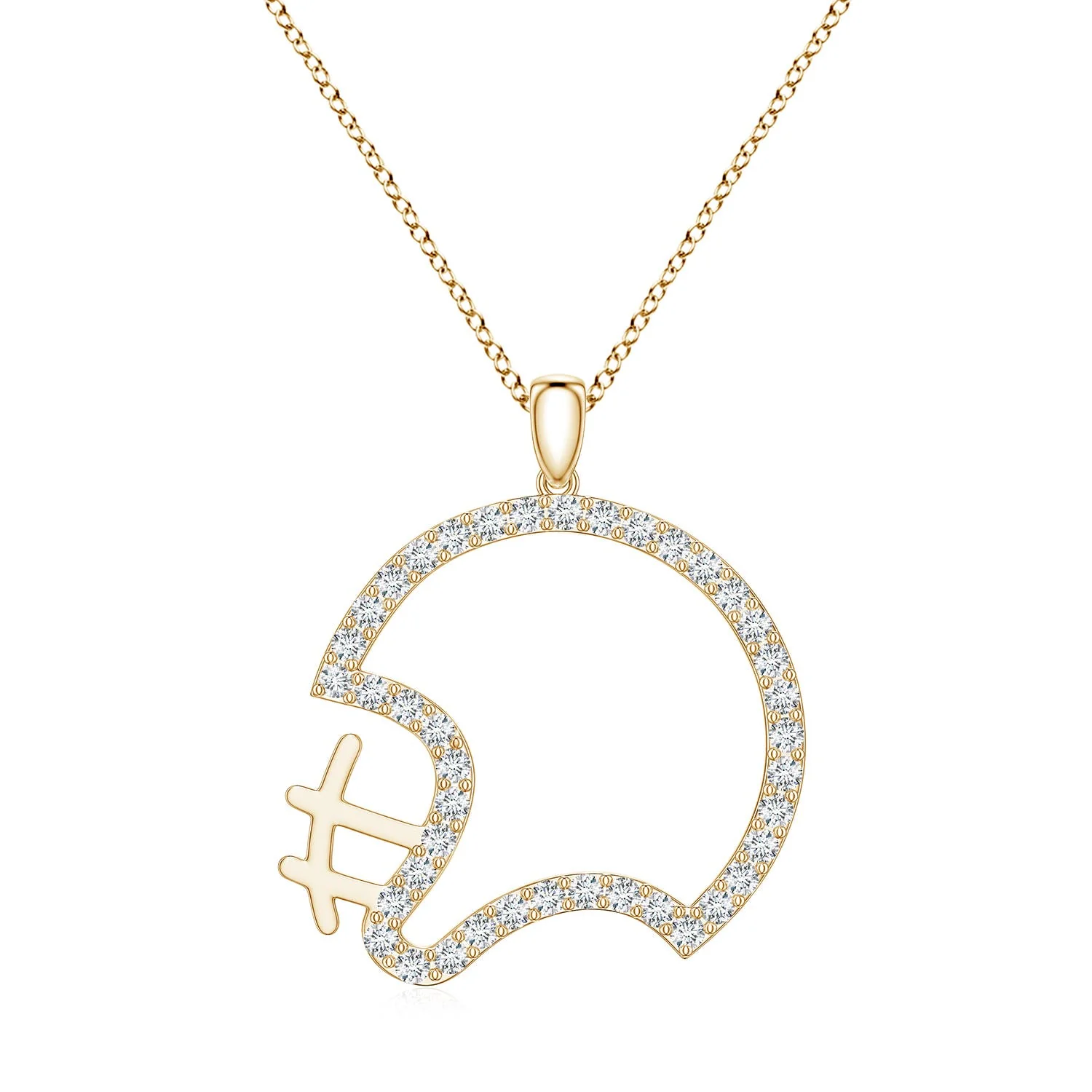 1.04 CTW Lab-Grown Floating Diamond Tulip Pendant in 18K Yellow Gold - Image 4