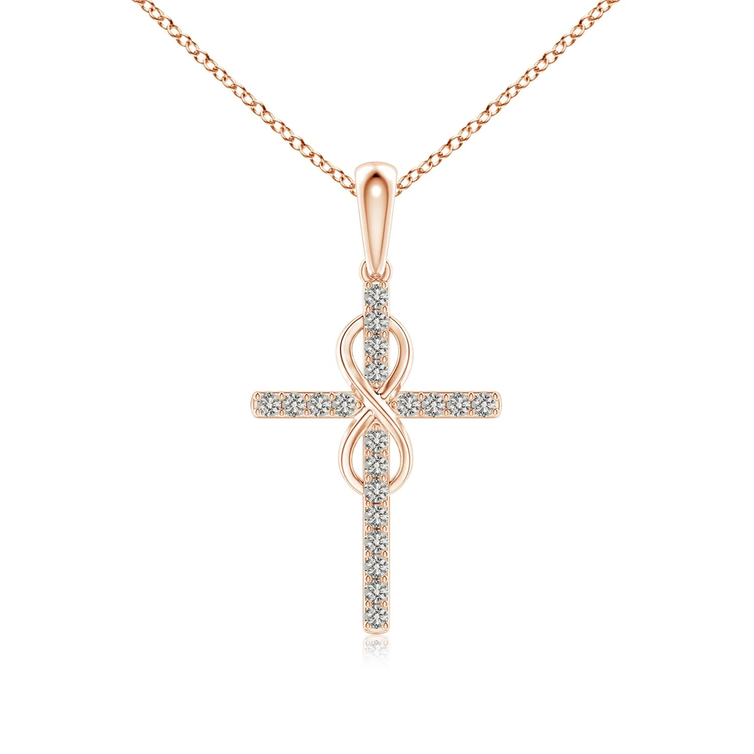 2.7 MM Lab-Grown Two Stone Diamond Bypass Cross Pendant in Silver - Image 2