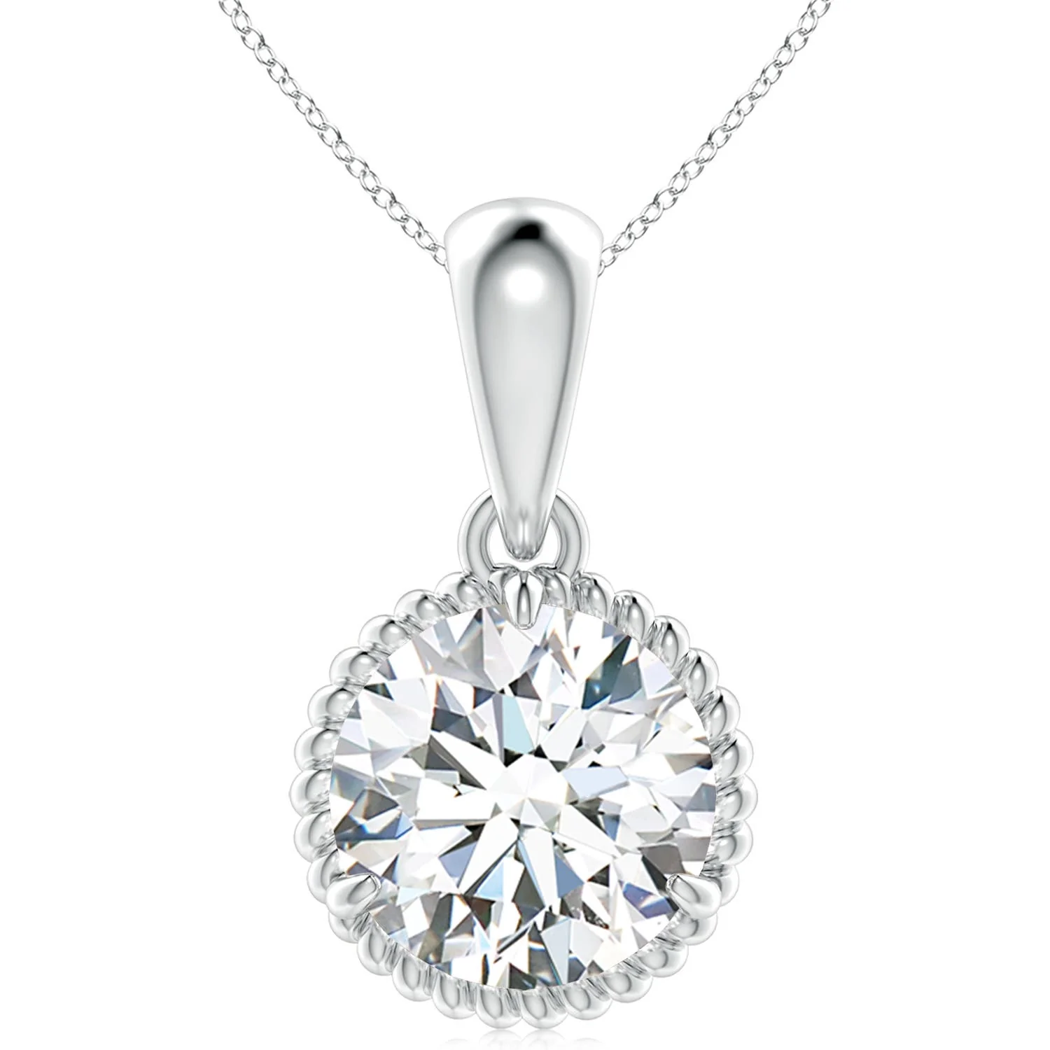 3.09 CTW Lab-Grown Claw-Set Diamond Infinity Pendant with Lab Diamond Accents in 18K White Gold - Image 3