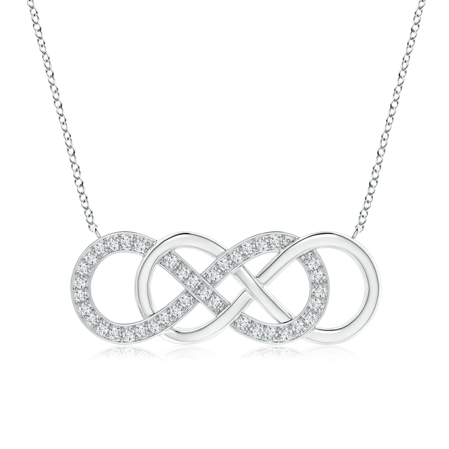 1.0 CTW Lab-Grown Channel-Set Round Diamond Three Stone Journey Pendant in 18K Rose Gold