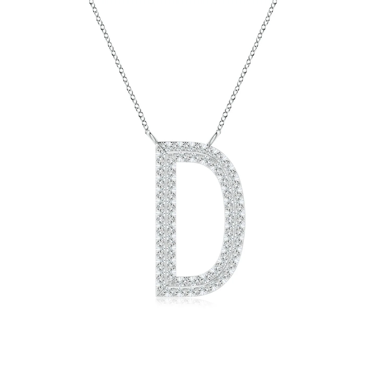 0.28 CTW Prong-Set Lab-Grown Diamond Capital "W" Initial Pendant in 14K Yellow Gold - Image 2