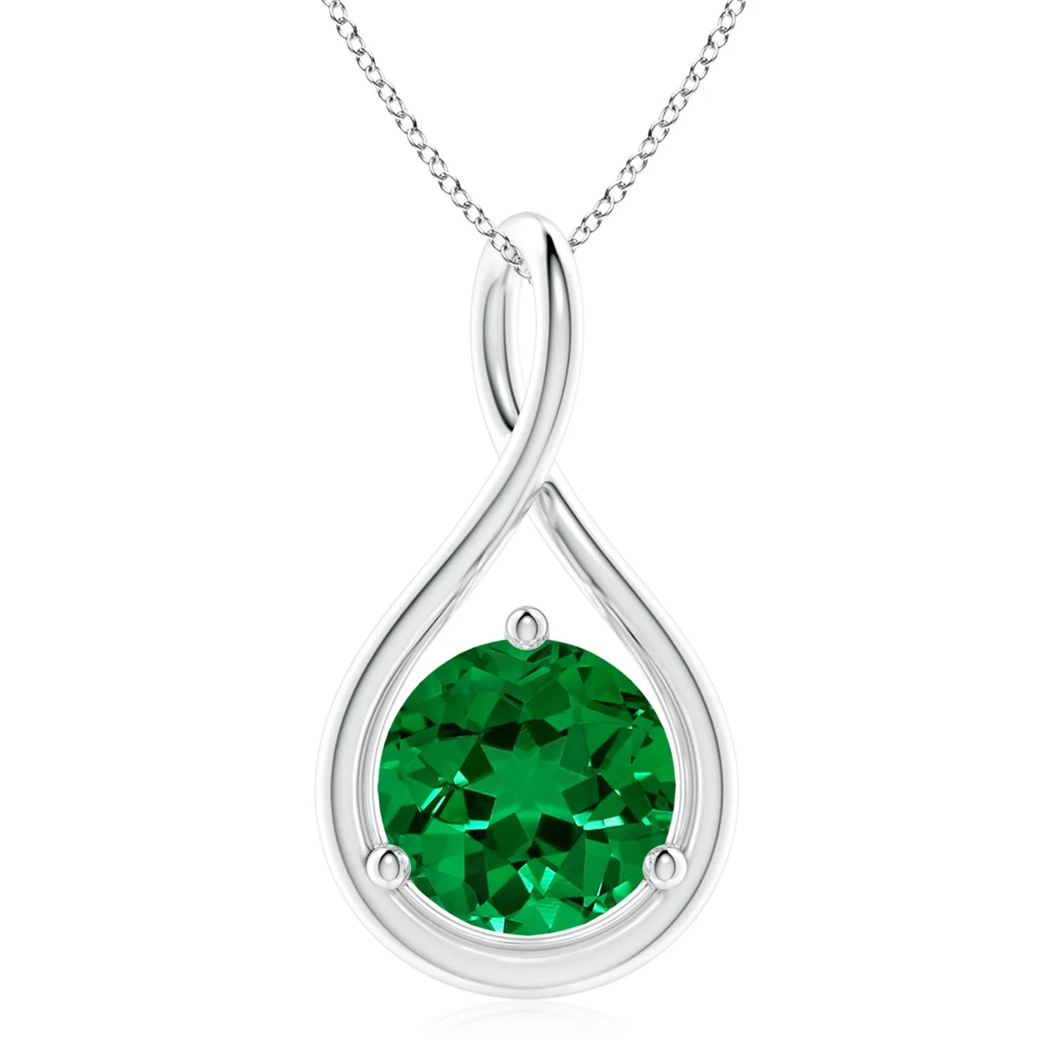 1.6 CTW Solitaire Lab-Grown Alexandrite Infinity Twist Pendant in Platinum - Image 6