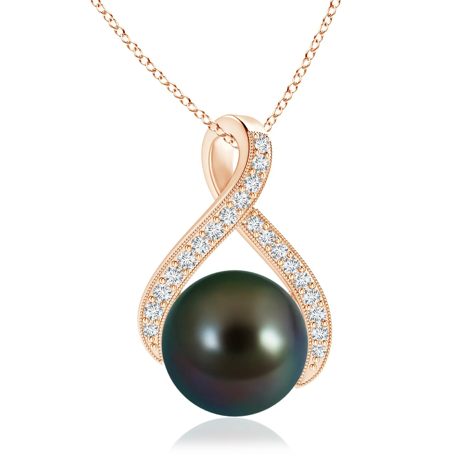 1.0 CTW Lab-Grown Solitaire Round Diamond Infinity Twist Pendant in 18K Yellow Gold - Image 5