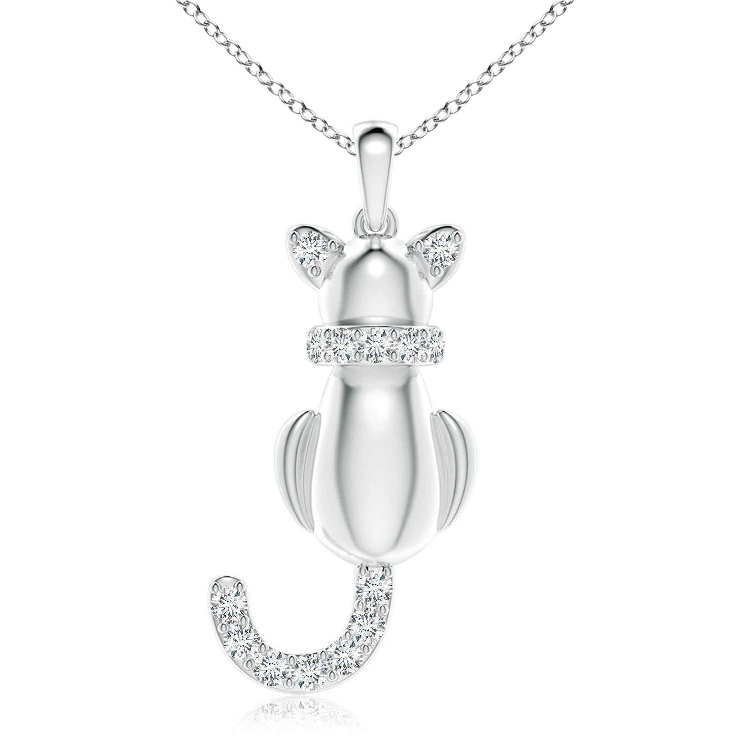 0.65 CTW Prong-Set Emerald-Cut Lab-Grown Diamond Solitaire Pendant in Silver - Image 7
