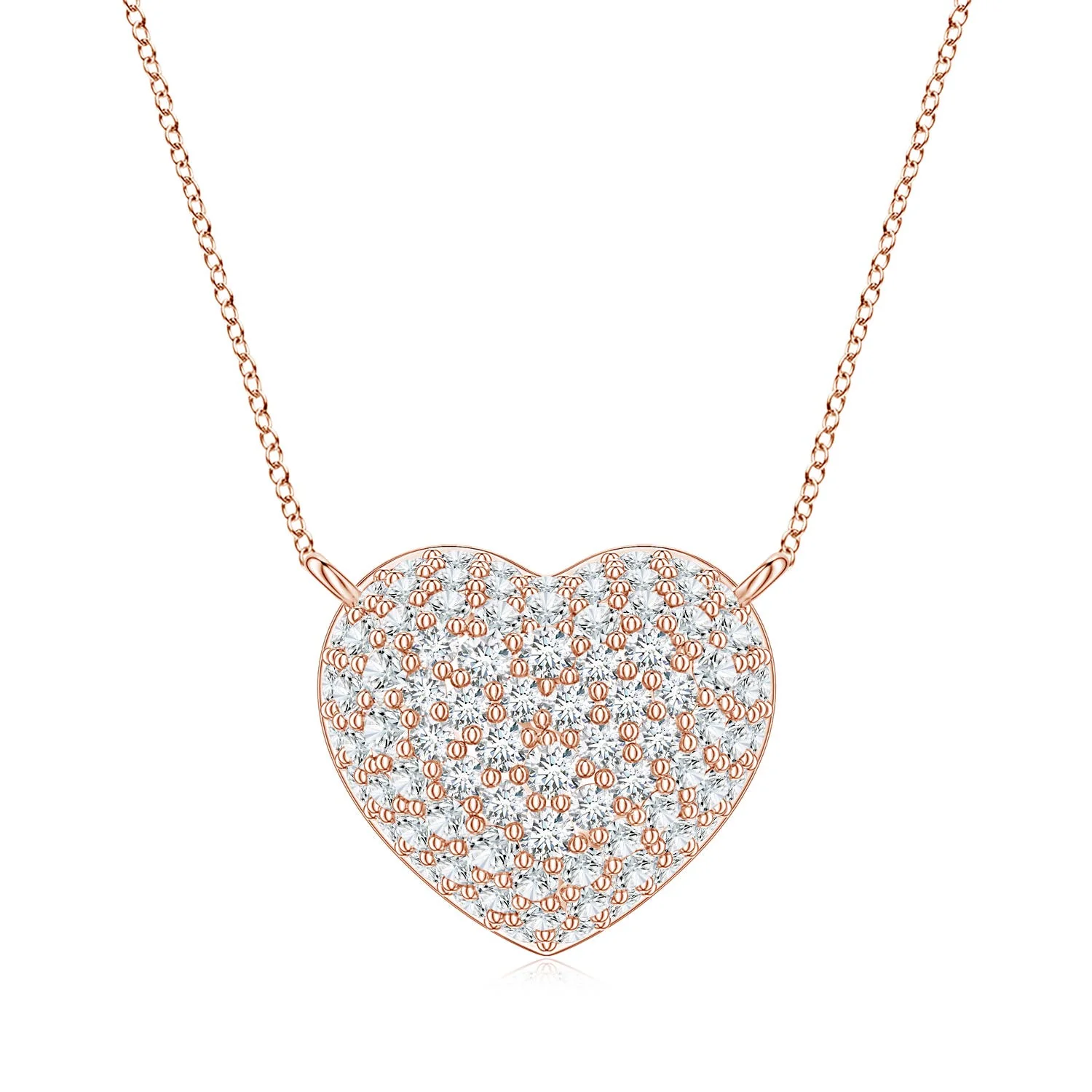 0.97 CTW Lab-Grown Diamond Double Heart Infinity Pendant in 18K Rose Gold