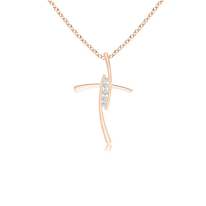 2.9 MM Lab-Grown Prong-Set Diamond Infinity Cross Pendant in 18K Rose Gold - Image 6