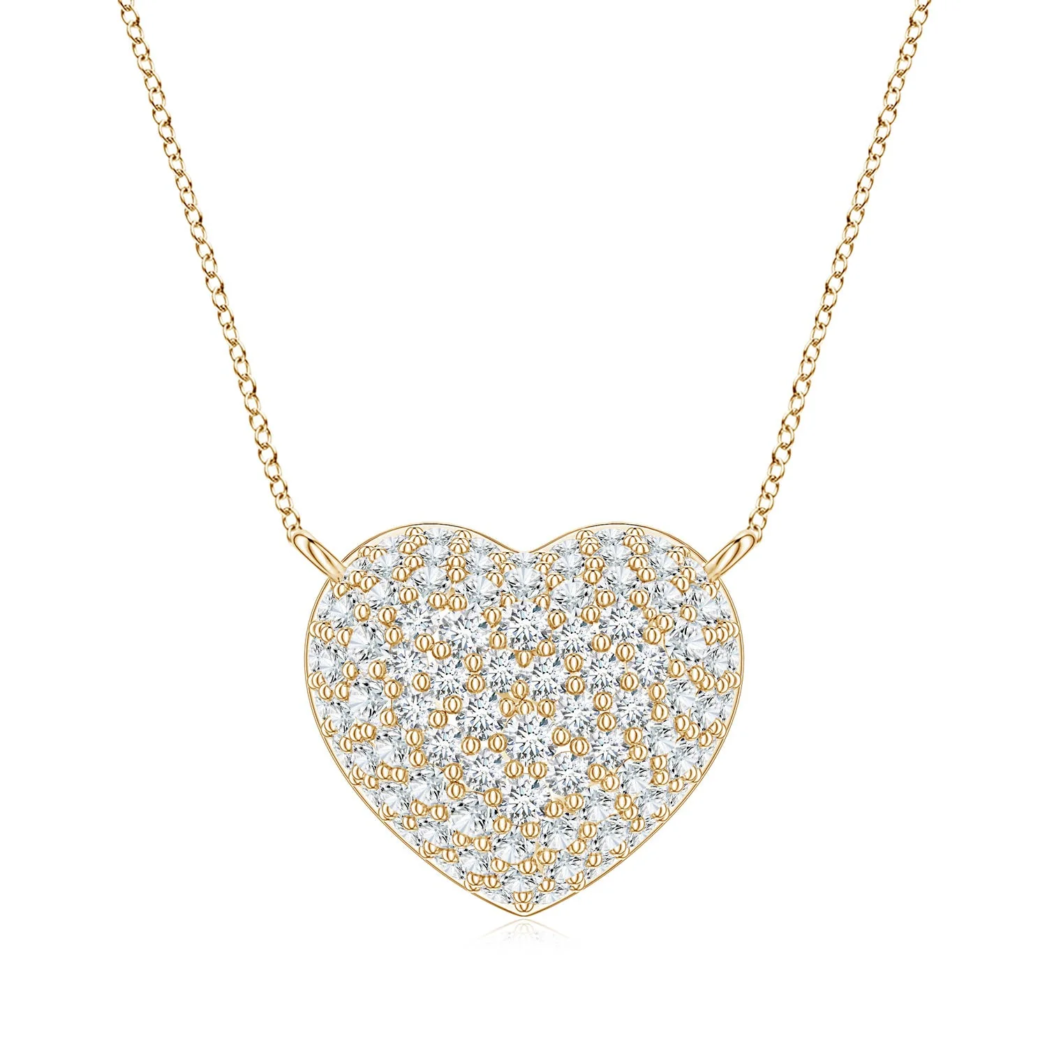 1.0 CTW Lab-Grown Pave-Set Diamond Paw Pendant in 18K Yellow Gold