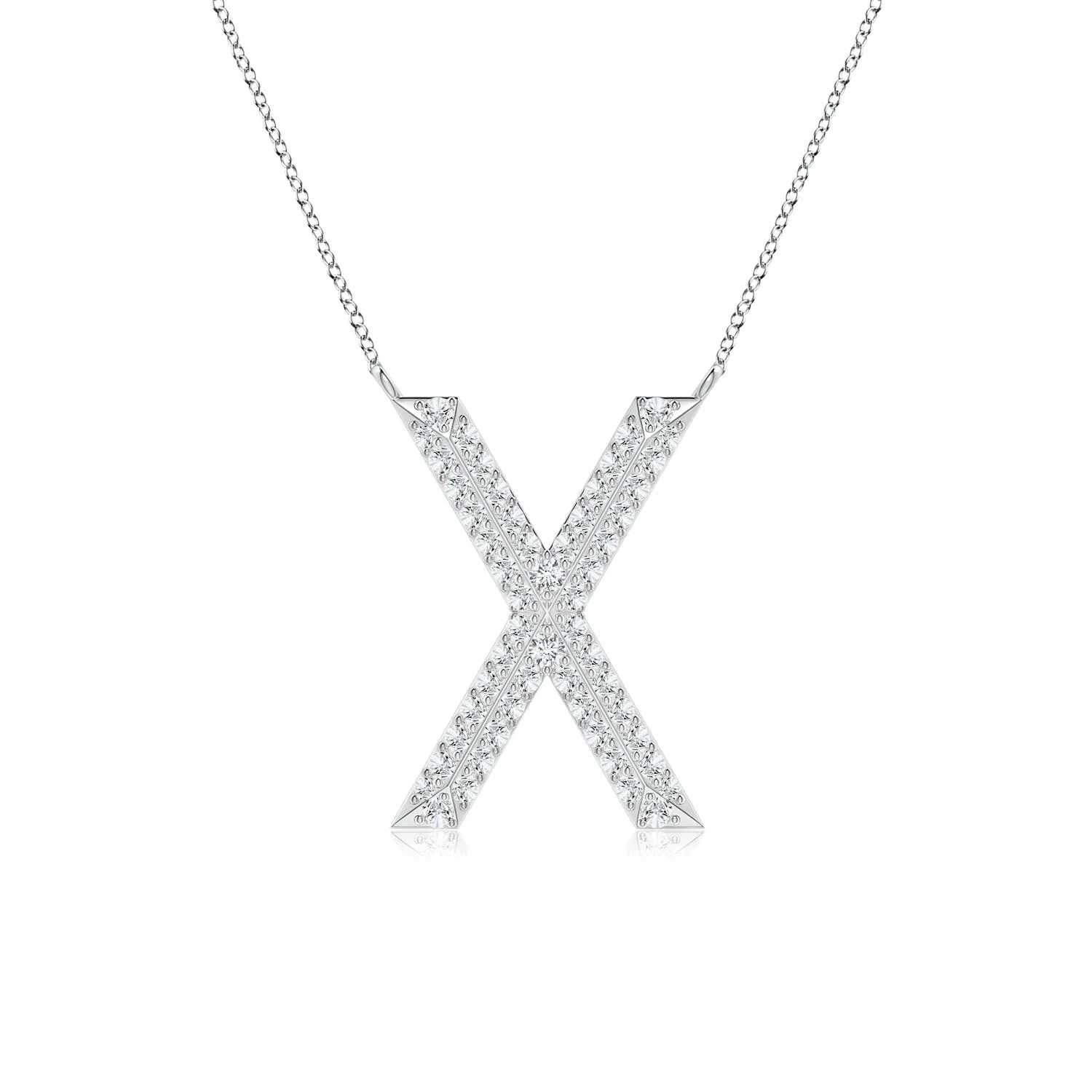1 MM Prong-Set Lab-Grown Diamond Capital "S" Knife-Edge Initial Pendant in Platinum - Image 7