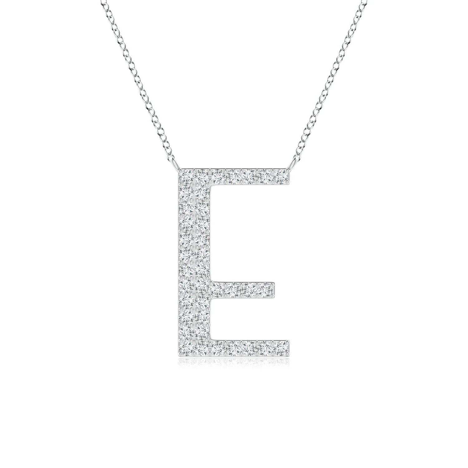 1.2 MM Modern Deco Lab-Grown Diamond Capital "L" Initial Pendant in Platinum - Image 3