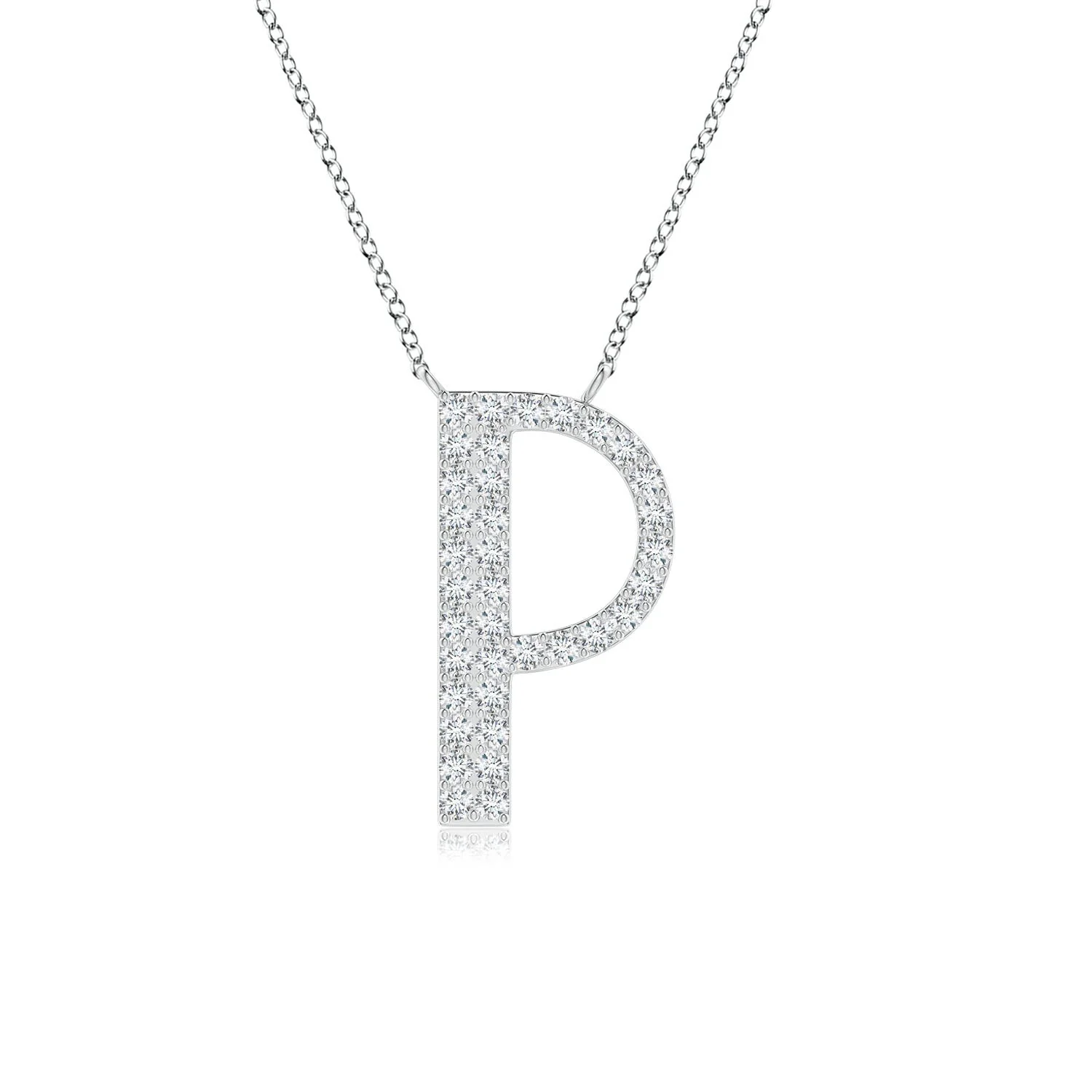 1.15 MM Modern Deco Lab-Grown Diamond Capital "T" Initial Pendant in Platinum - Image 7