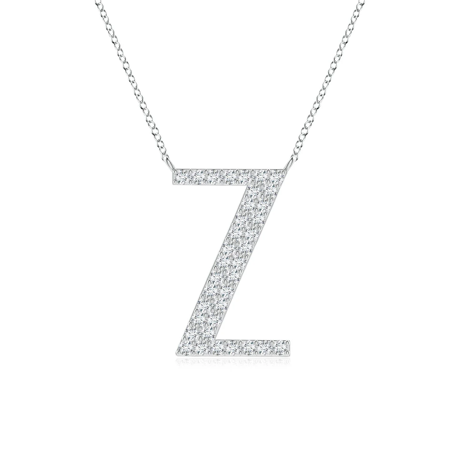 0.25 CTW Modern Deco Lab-Grown Diamond Capital "U" Initial Pendant in Platinum - Image 8