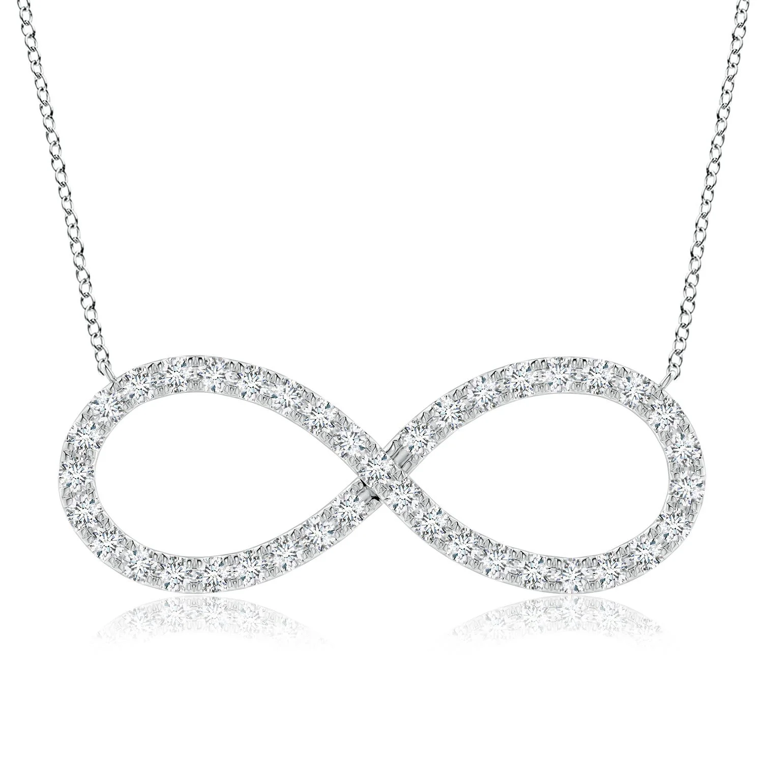 1.19 CTW Bezel-Set Diamond S Swirl Link Necklace in Platinum - Image 8