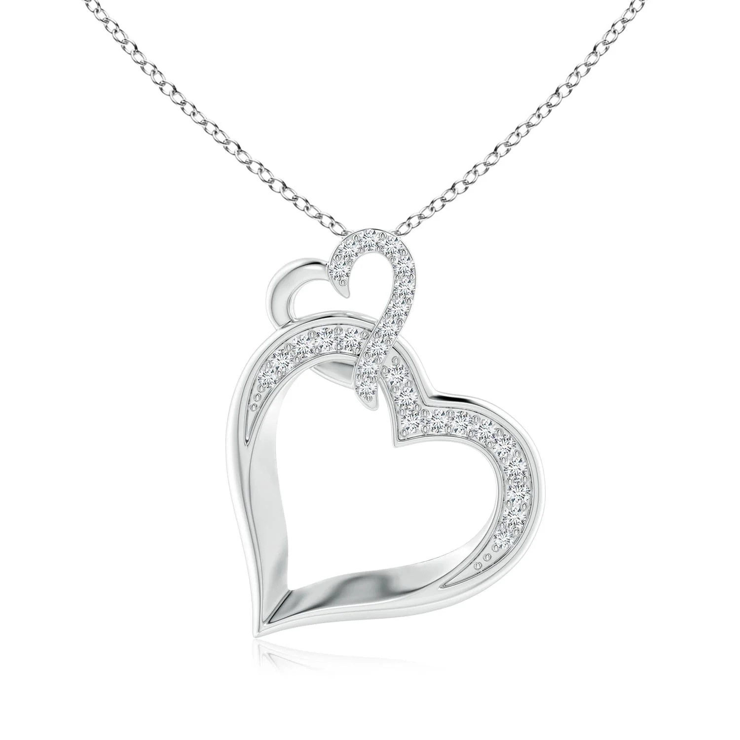 0.9 MM Pavé-Set Diamond Capsule-Shaped Toggle Necklace in 14K Rose Gold - Image 3