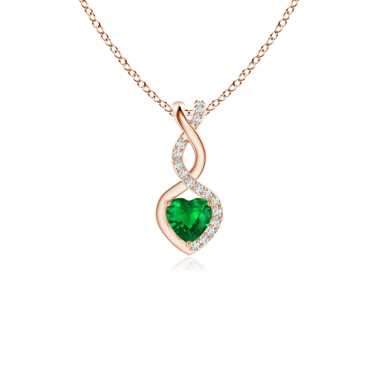 0.53 CTW Pear-Shaped Emerald and pave Diamond Halo Pendant in Platinum - Image 9