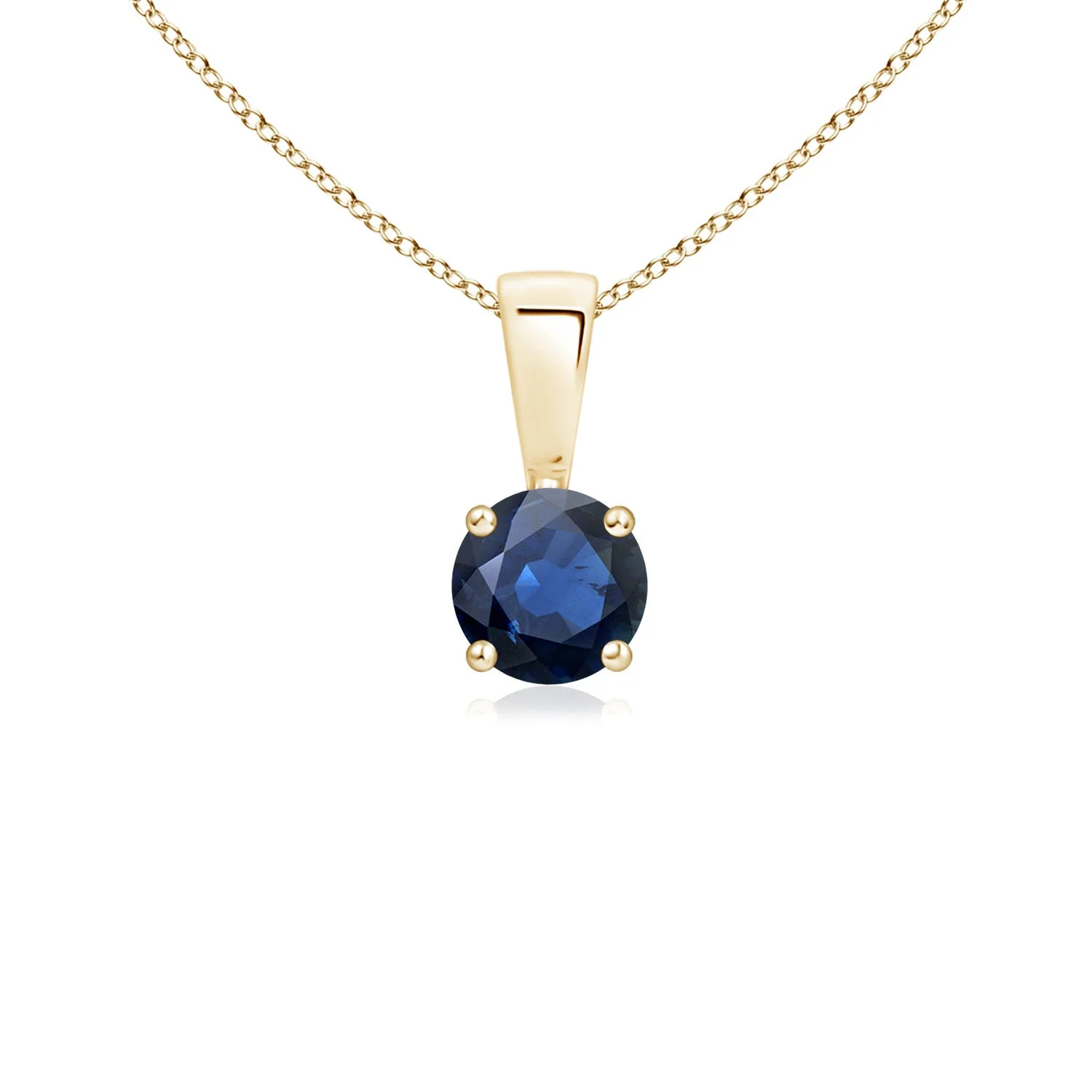 0.3 CTW Classic Prong-Set Round Peridot Solitaire Pendant in 18K Yellow Gold - Image 6