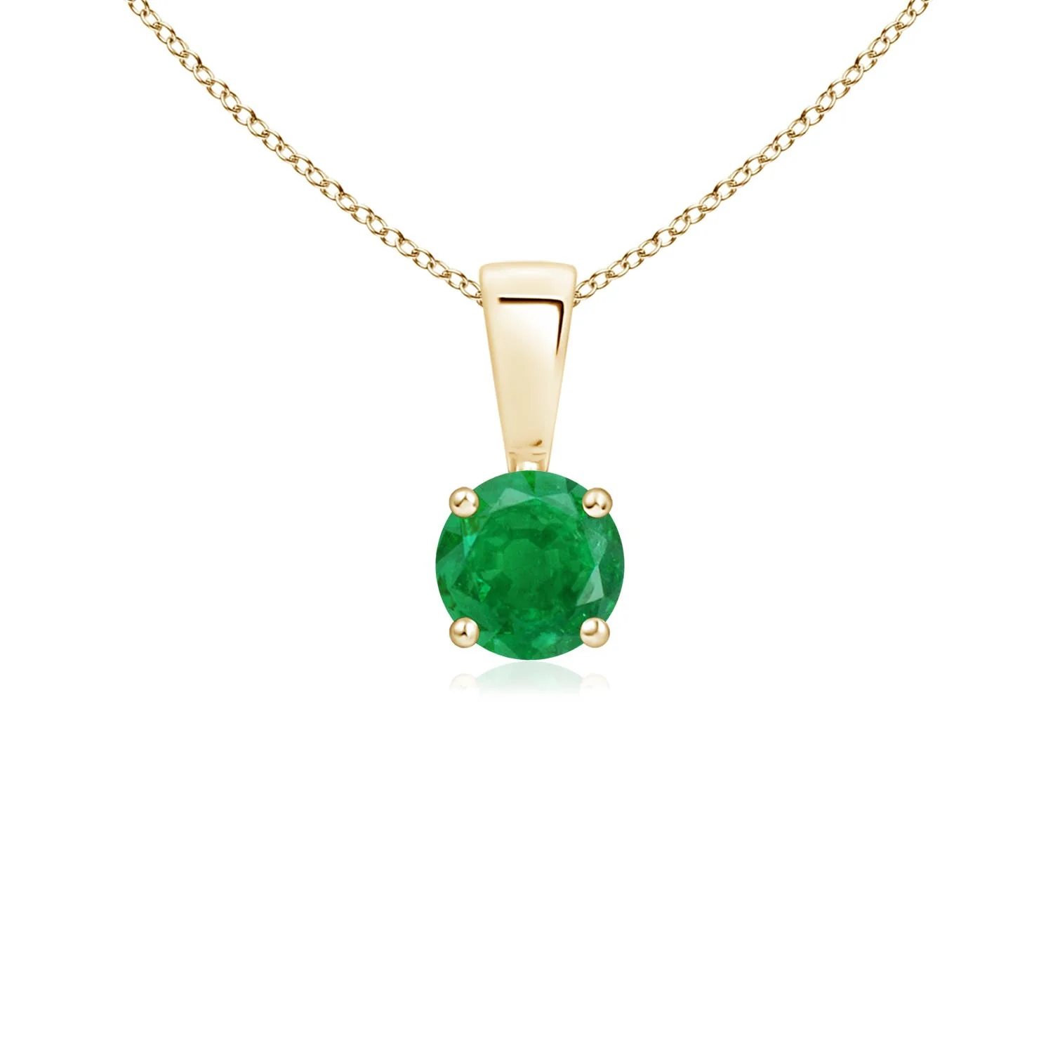 0.6 CTW Classic Prong-Set Round Pink Sapphire Solitaire Pendant in 14K Yellow Gold - Image 7