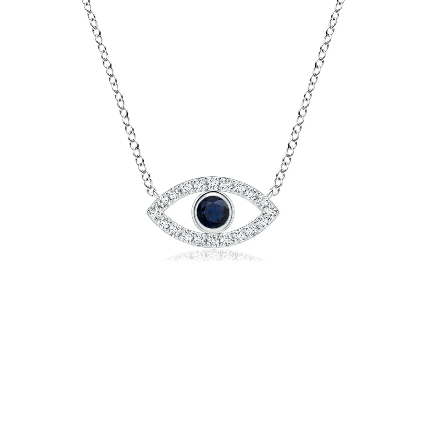 0.33 CTW Classic Prong-Set Round Blue Sapphire Solitaire Pendant in Silver - Image 5