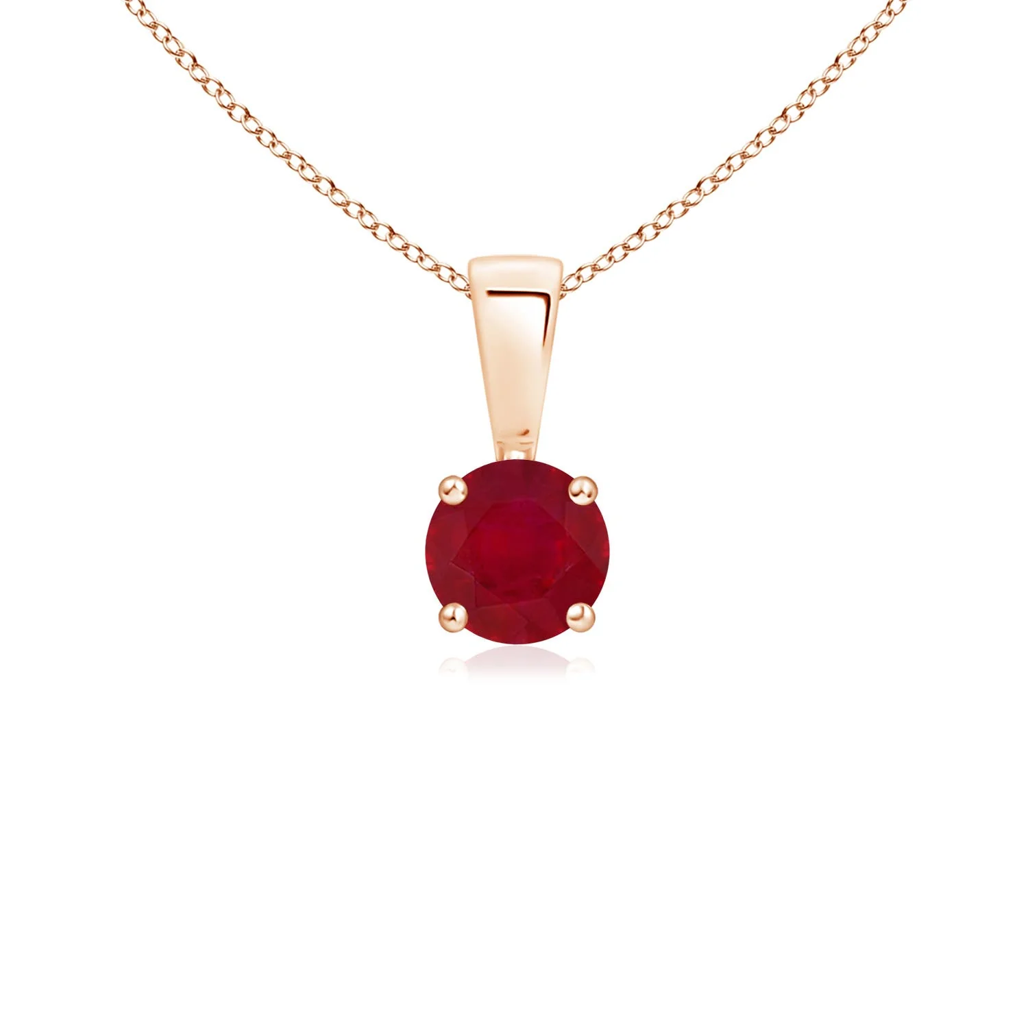 0.31 CTW Classic Prong-Set Round Tsavorite Solitaire Pendant in 14K Rose Gold - Image 7