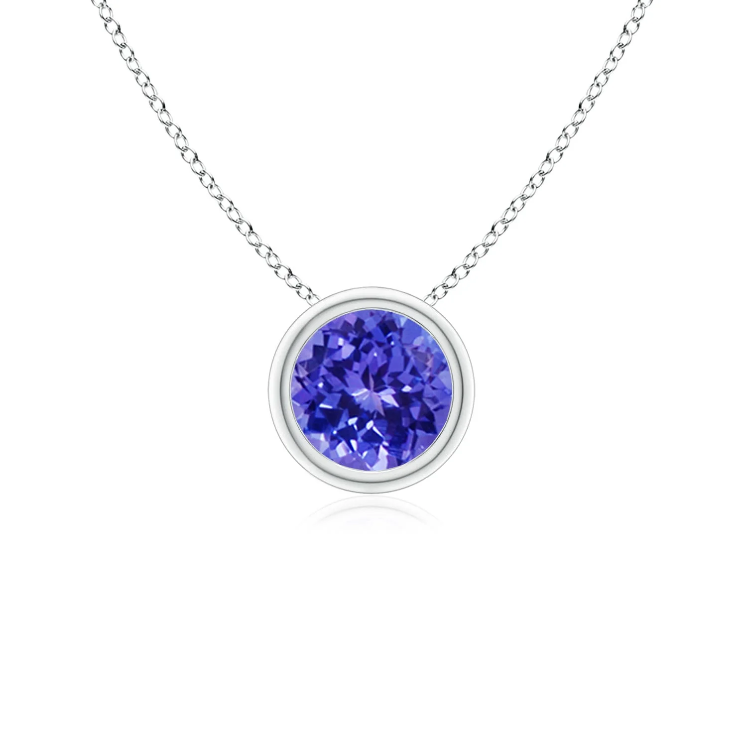 1.45 CTW Classic Prong-Set Round Tanzanite Solitaire Pendant in 18K Rose Gold - Image 10
