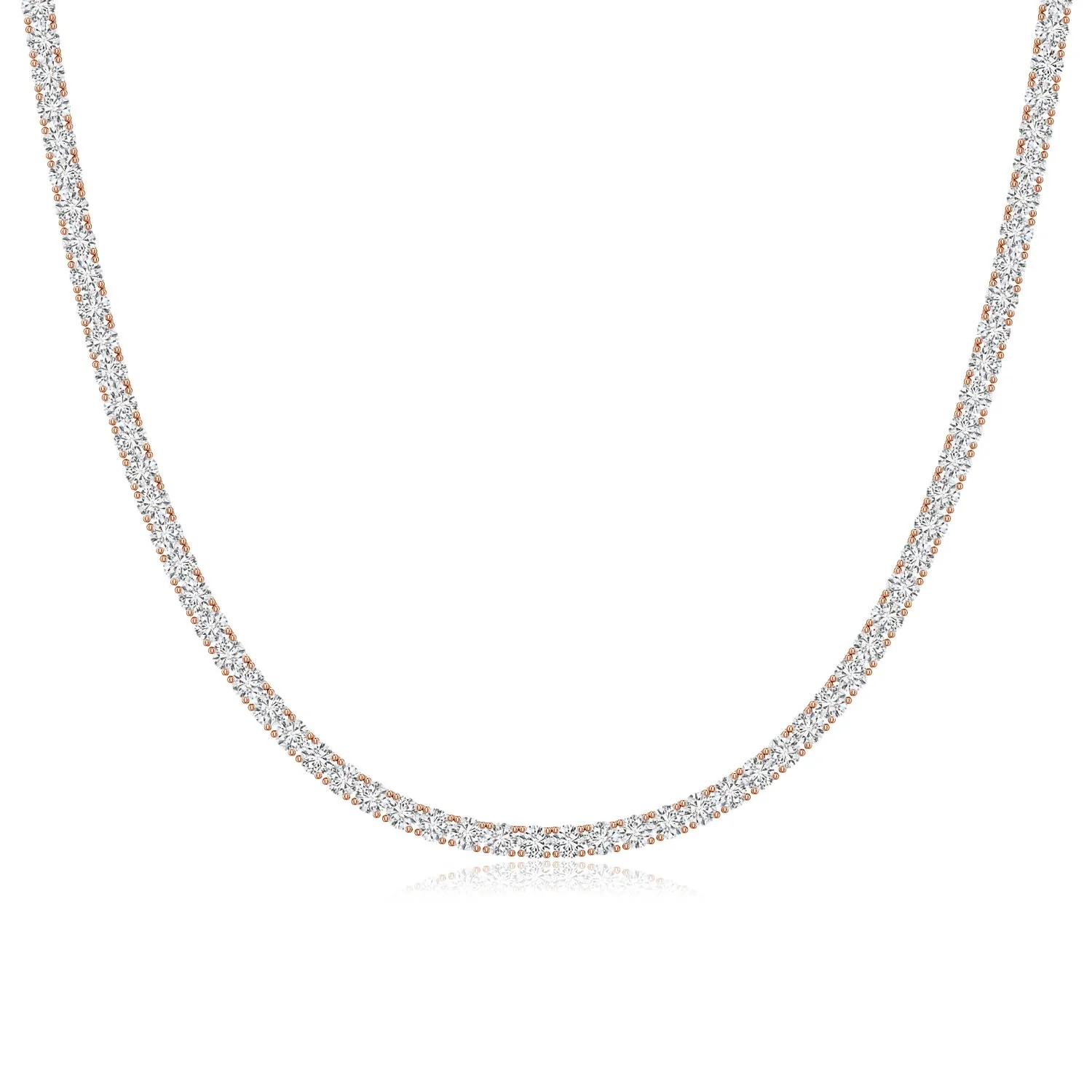 3.85 CTW Flat Prong-Set Diamond Cross Pendant in 14K Rose Gold - Image 7