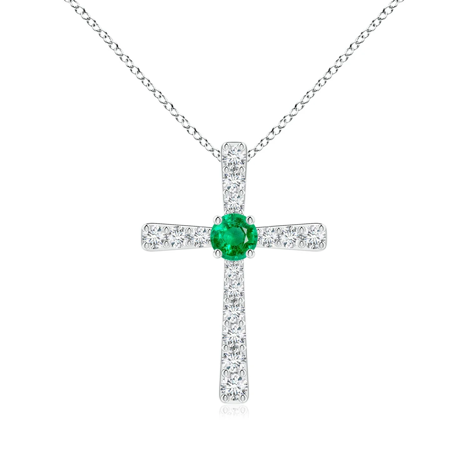 0.74 CTW Marquise and Round Tanzanite Cross Pendant in Platinum - Image 10