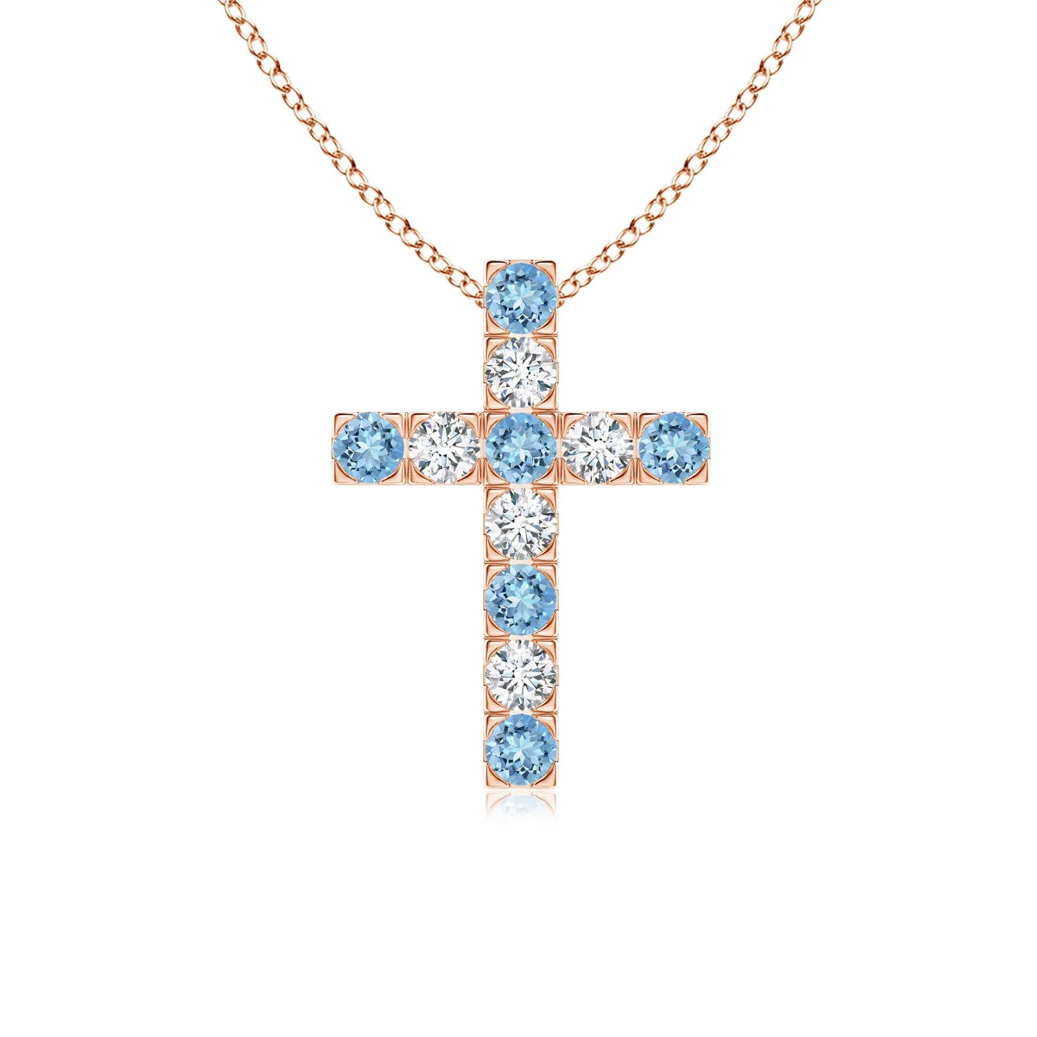 0.74 CTW Marquise and Round Tanzanite Cross Pendant in Platinum - Image 8