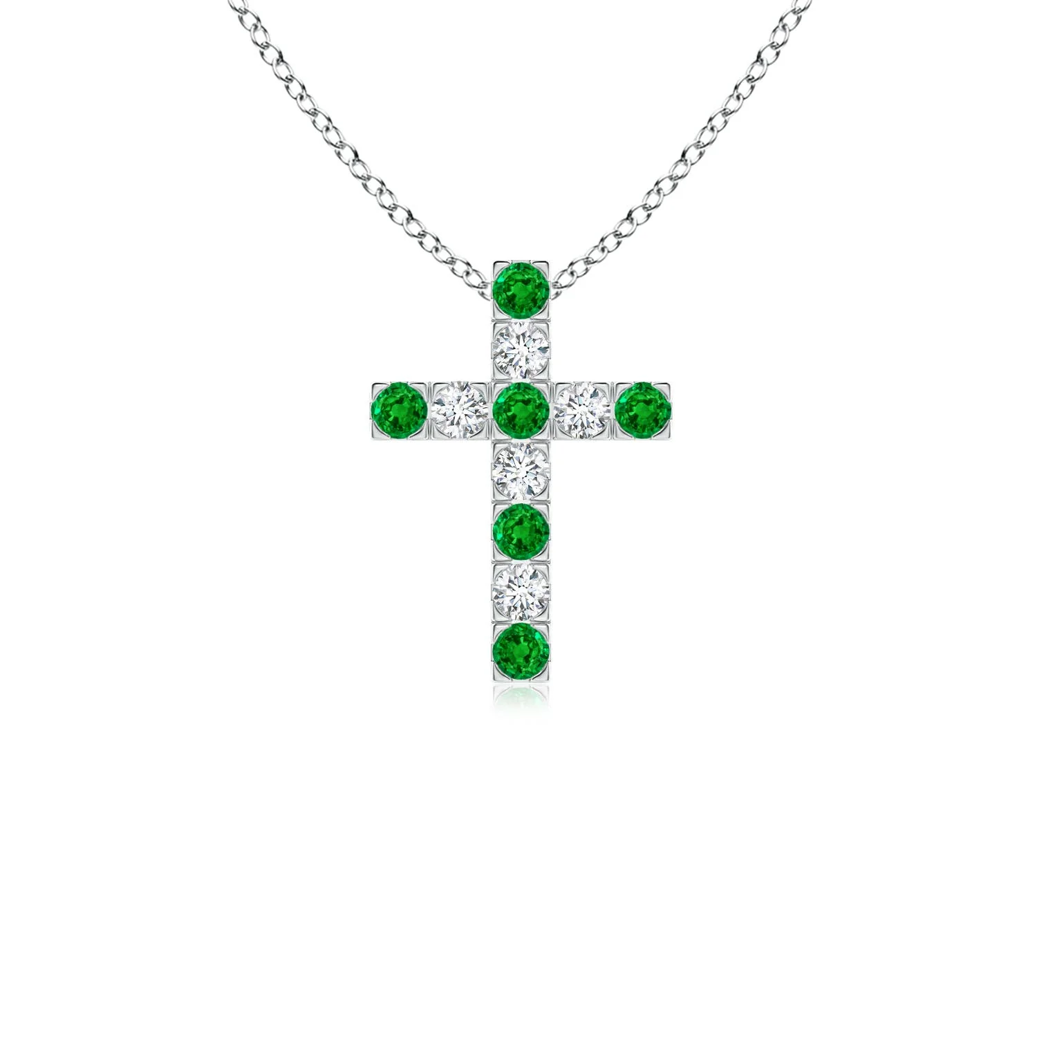 0.74 CTW Marquise and Round Tanzanite Cross Pendant in Platinum - Image 9