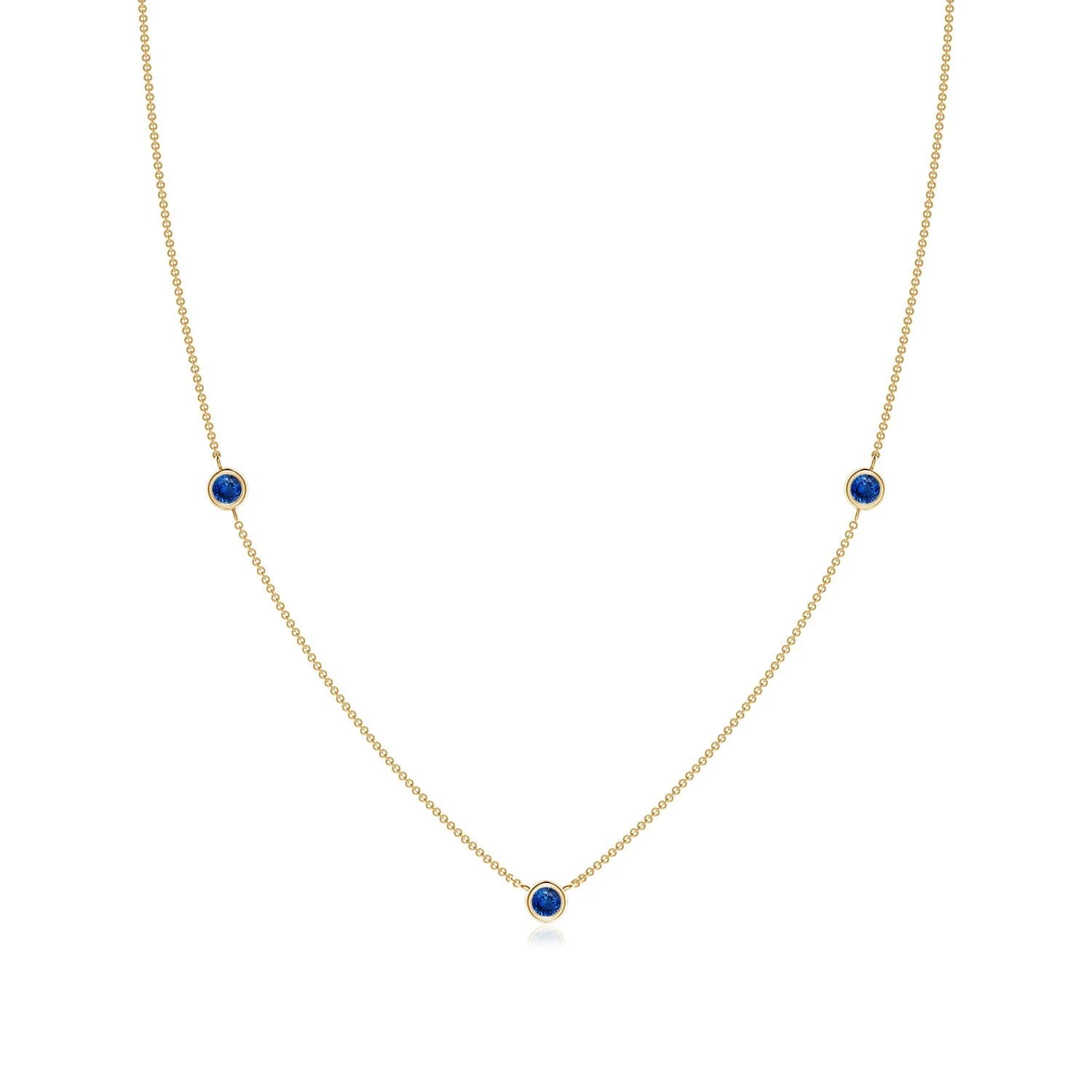4.5 CTW Bezel-Set Round Diamond Chain Necklace in 18K Yellow Gold - Image 10