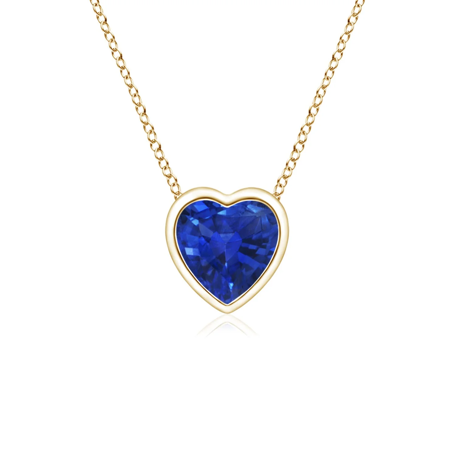 0.25 CTW Bezel-Set Solitaire Heart Garnet Pendant in 14K Yellow Gold - Image 4