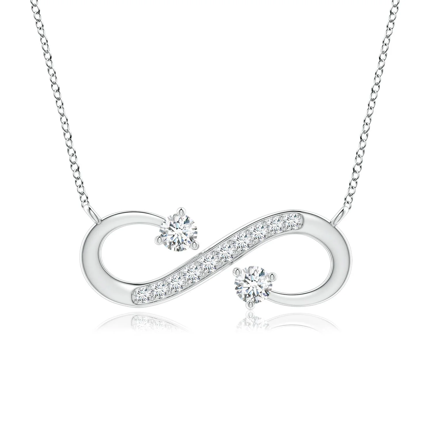 1.69 CTW Round Aquamarine Solitaire V-Bale Pendant with Diamond in 14K White Gold - Image 8