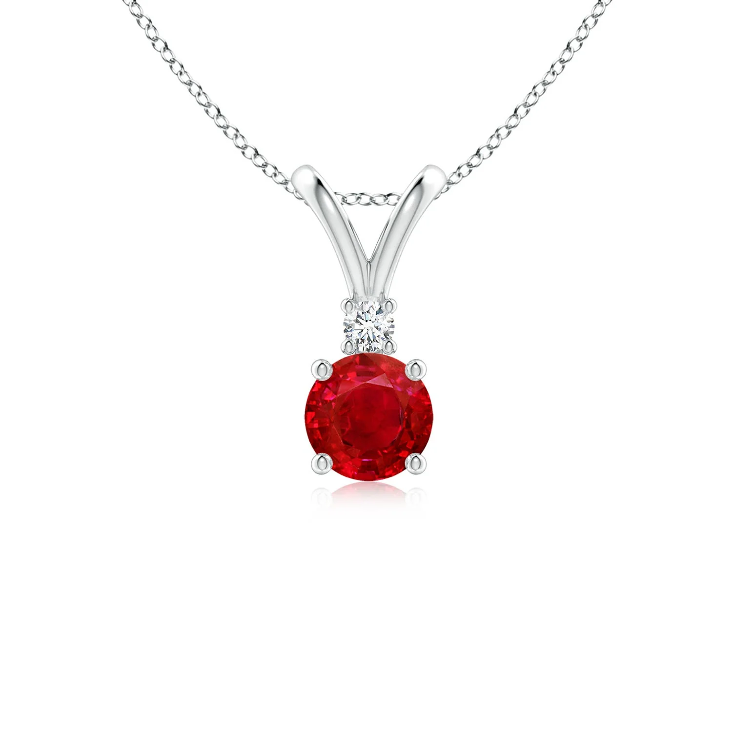 1.52 CTW Round Tanzanite Solitaire V-Bale Pendant with Diamond in 14K White Gold - Image 8