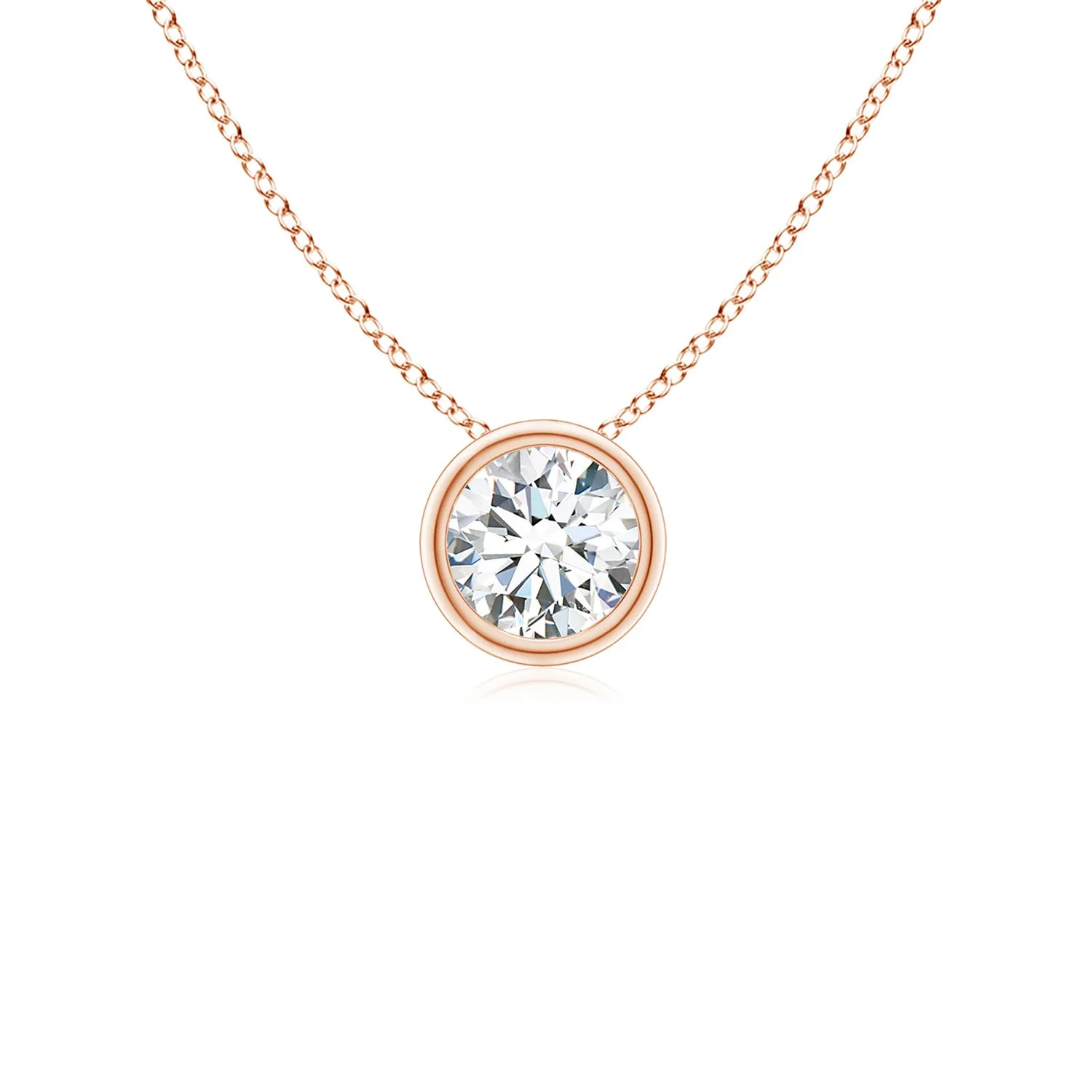 1.5 CTW Bezel-Set Round Garnet Solitaire Pendant in 14K Rose Gold - Image 6