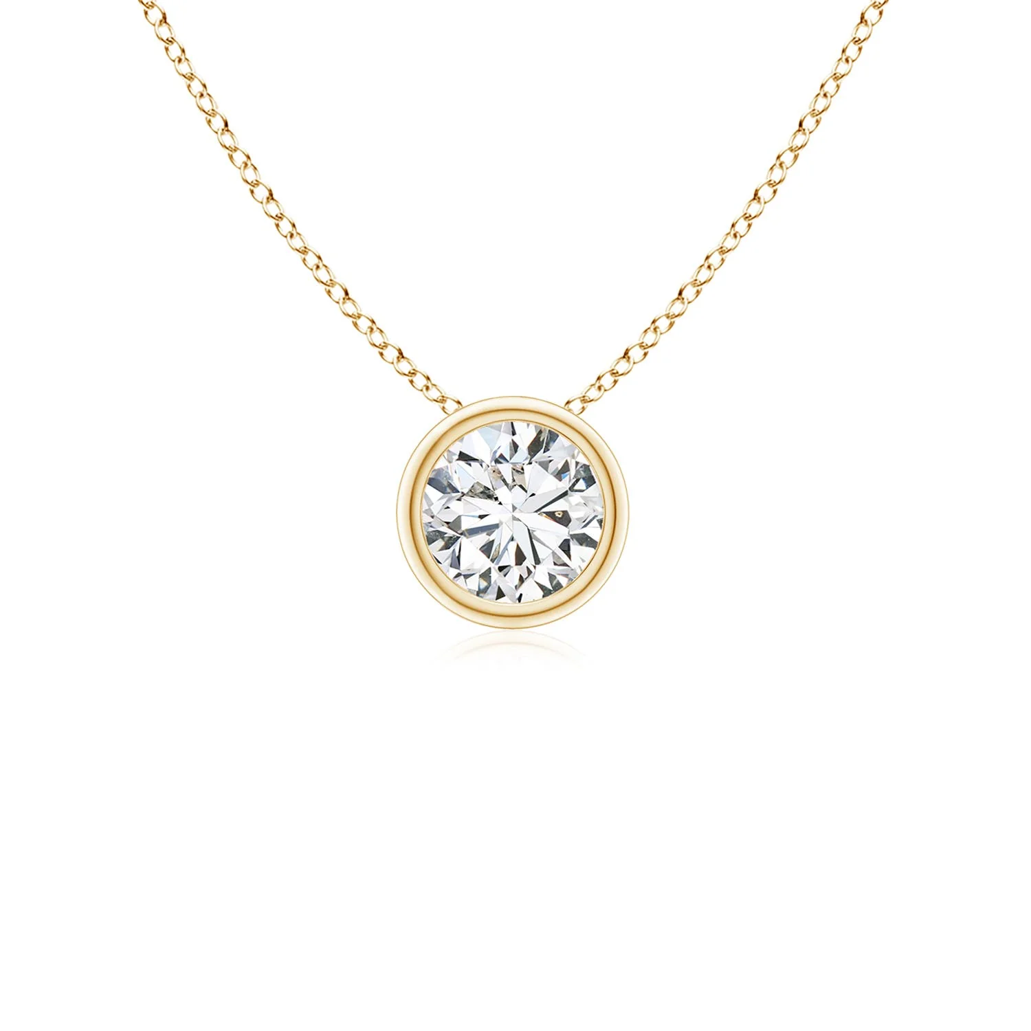0.75 CTW Bezel-Set Round Opal Solitaire Pendant in 14K Yellow Gold - Image 10
