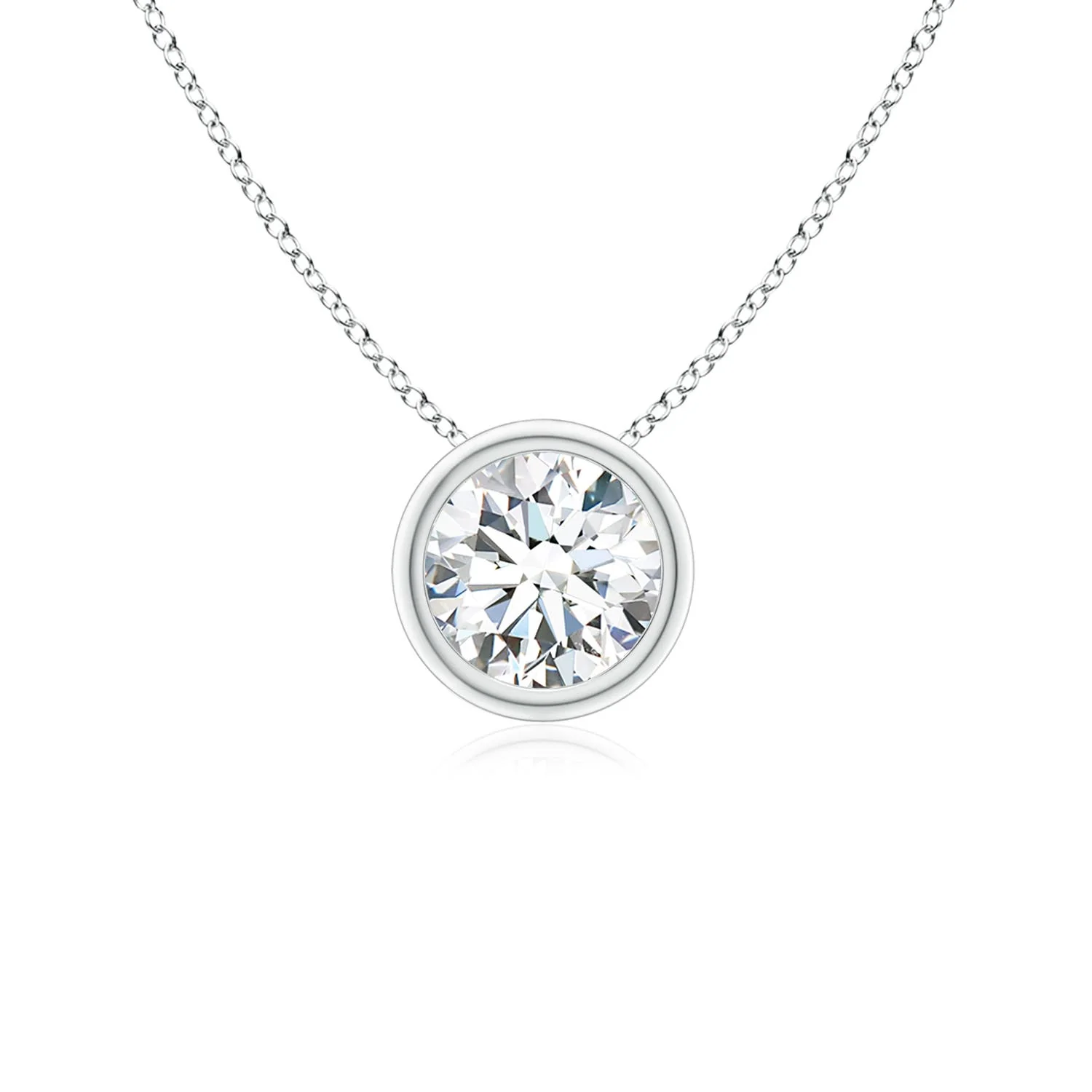 1.45 CTW Bezel-Set Round Tanzanite Solitaire Pendant in 14K White Gold - Image 9
