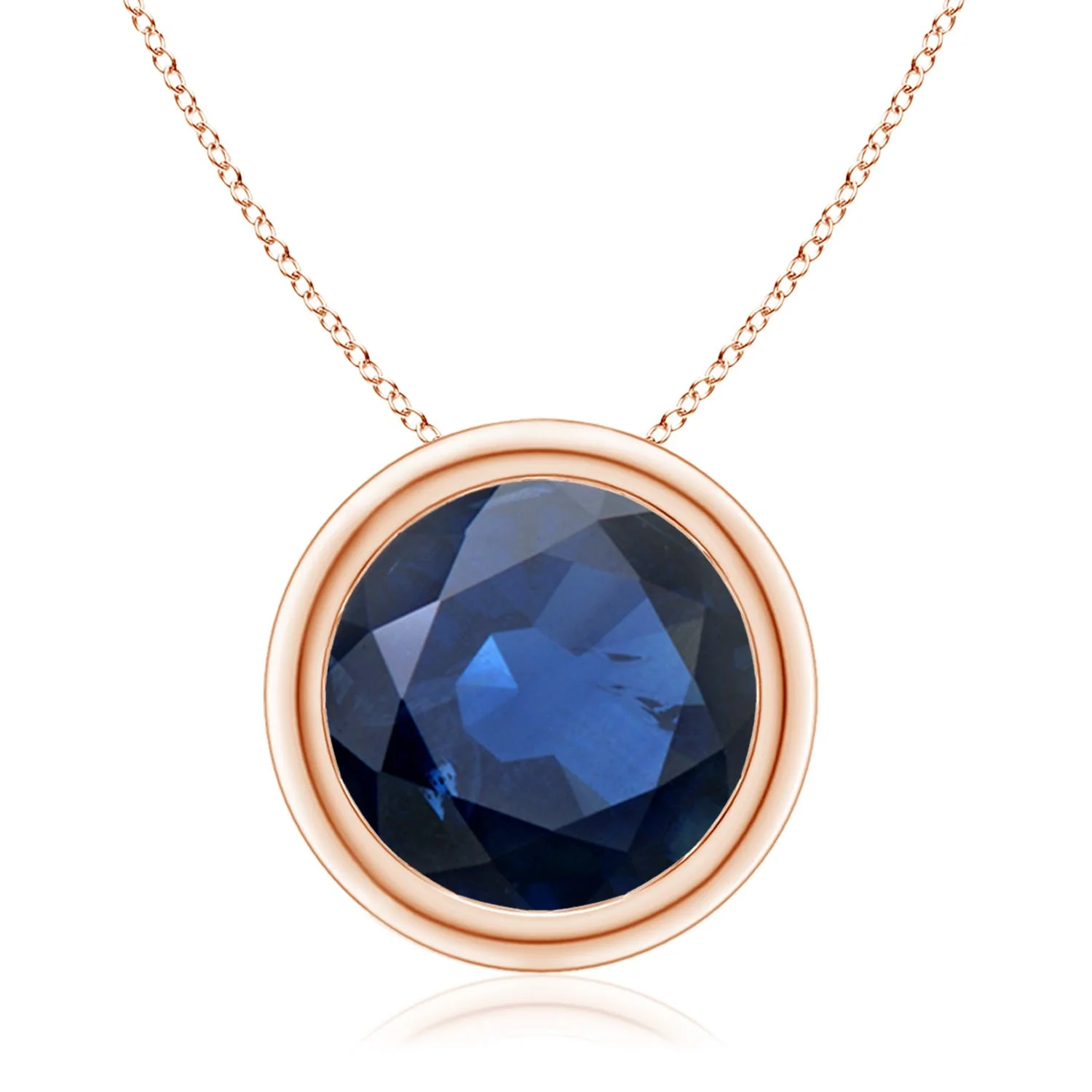1.0 CTW Bezel-Set Round Fancy Intense Yellow Diamond Solitaire Pendant in Platinum - Image 2
