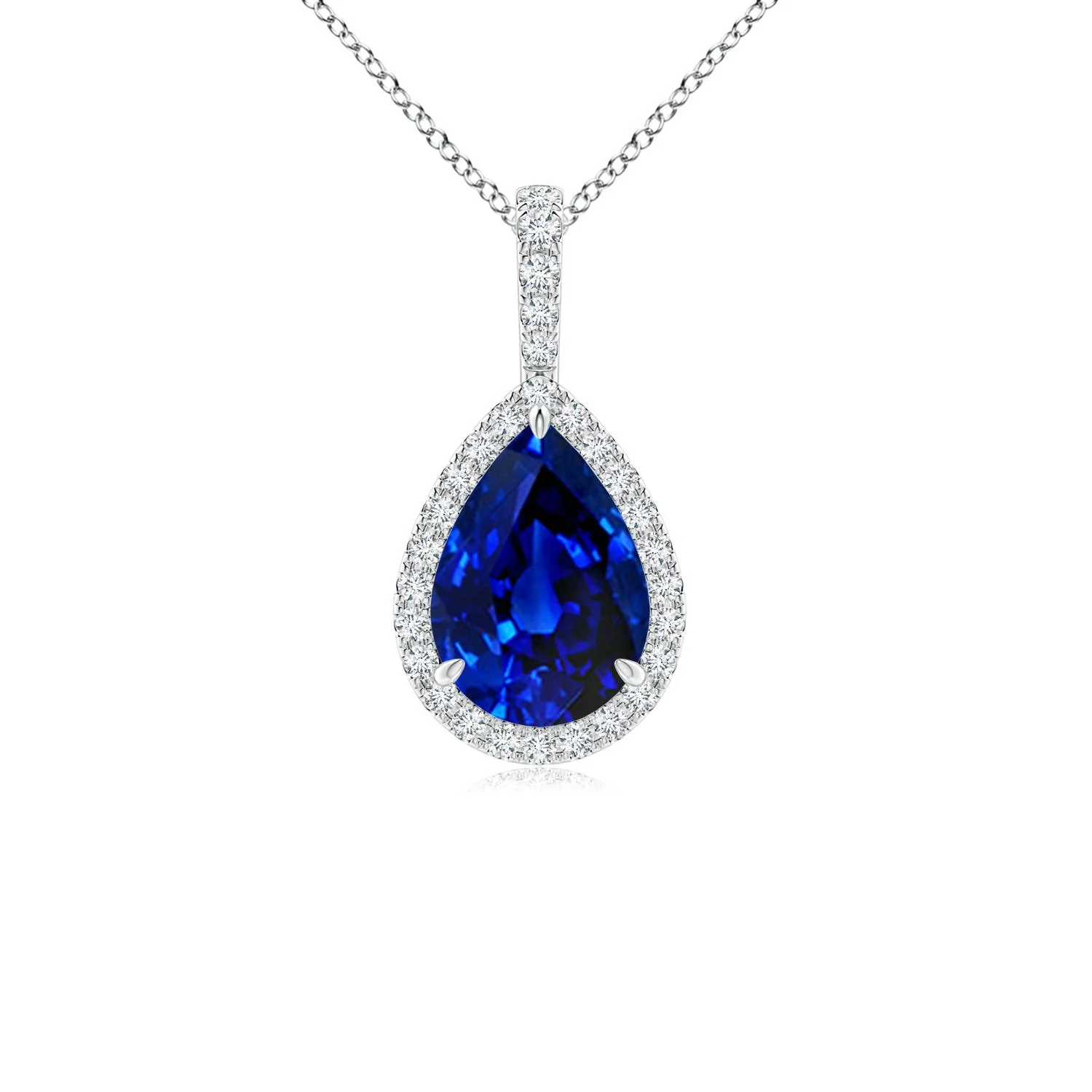 0.38 CTW Heart-Shaped Ruby Pendant with Diamond Halo in 18K Rose Gold - Image 7