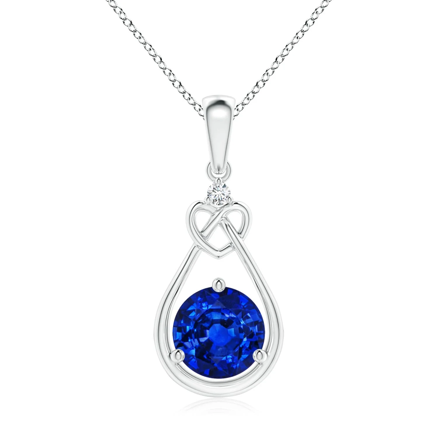 5.22 CTW Oval Sapphire Solitaire Pendant with Diamond in 18K Rose Gold - Image 9