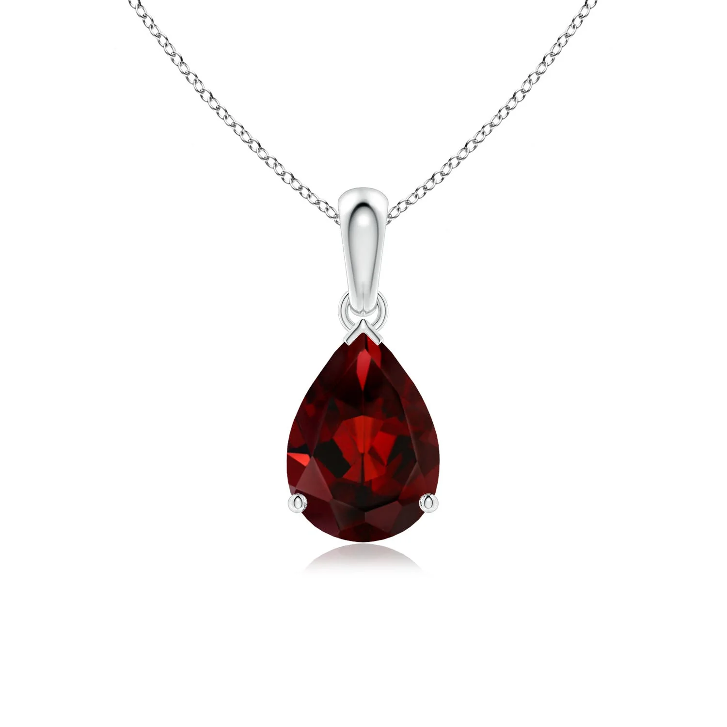 1.3 CTW Pear-Shaped Garnet Solitaire Pendant in 14K Yellow Gold - Image 3