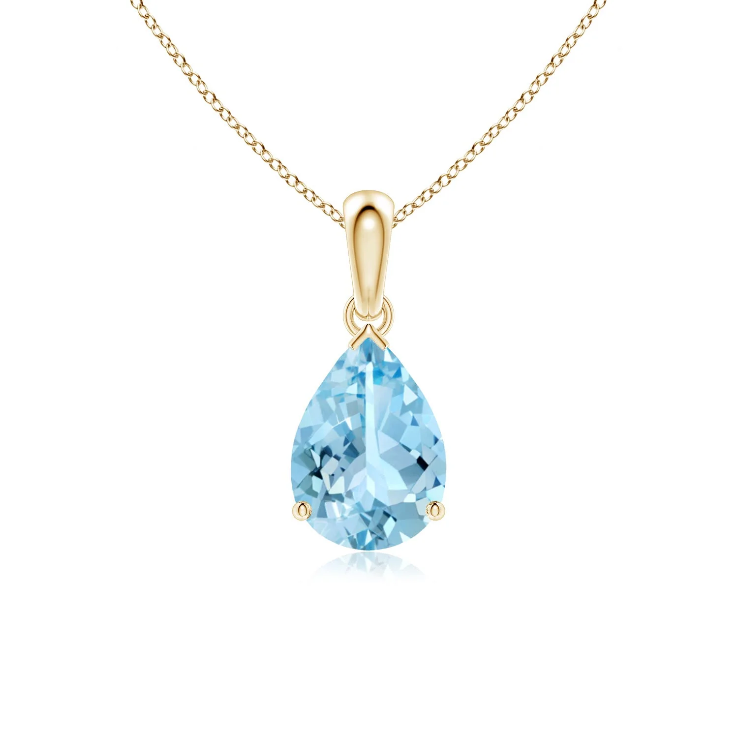 1.1 CTW Pear-Shaped Tanzanite Solitaire Pendant in 14K Yellow Gold - Image 4
