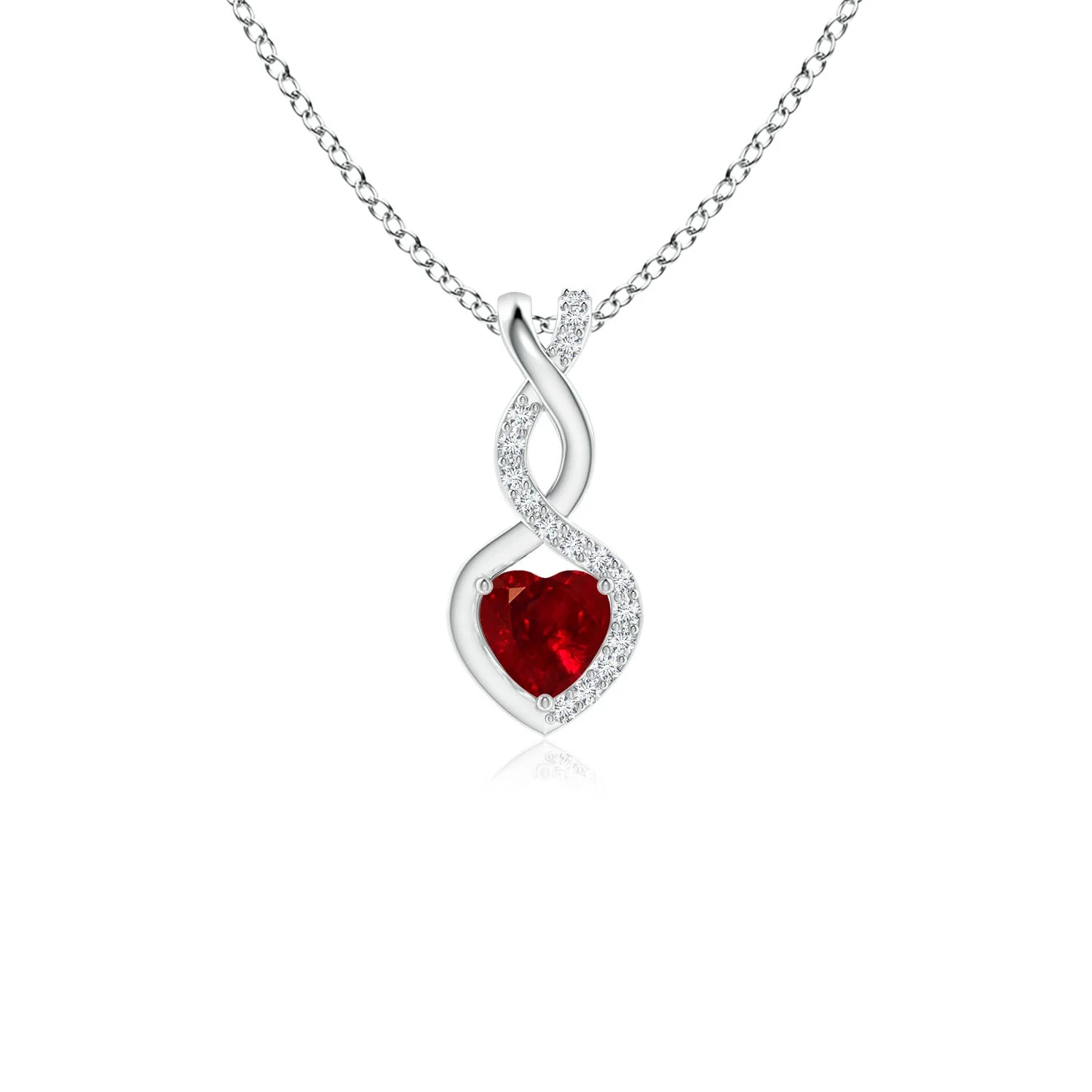 1.09 CTW Graduated Round Ruby Three Stone Pendant in 14K Yellow Gold - Image 10