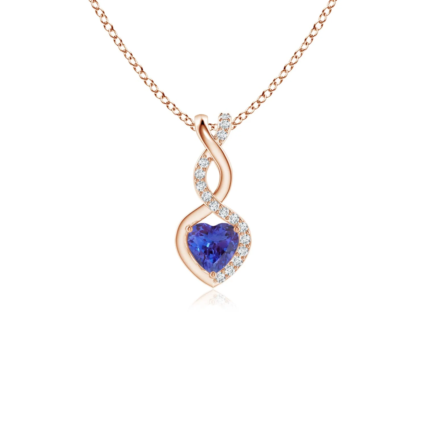0.65 CTW V-Bale Pear-Shaped Tanzanite Solitaire Pendant in 14K Rose Gold - Image 8