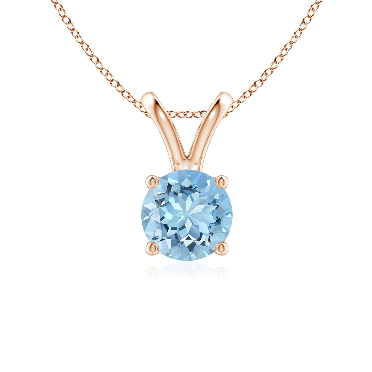 1.2 CTW V-Bale Round Emerald Solitaire Pendant in 14K Yellow Gold - Image 8