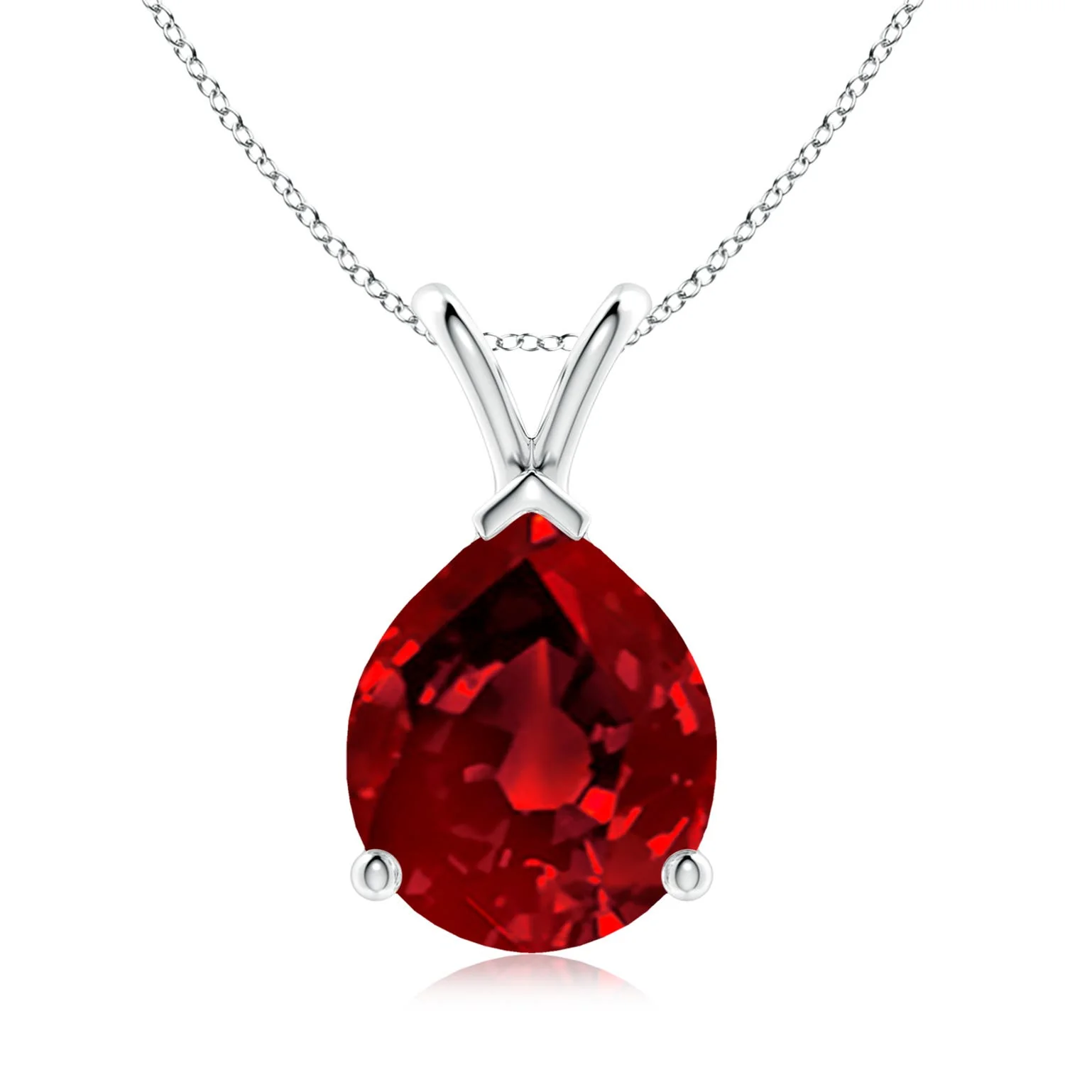 0.71 CTW Vintage Style Pear Emerald Drop Pendant with Diamonds in 18K White Gold - Image 3
